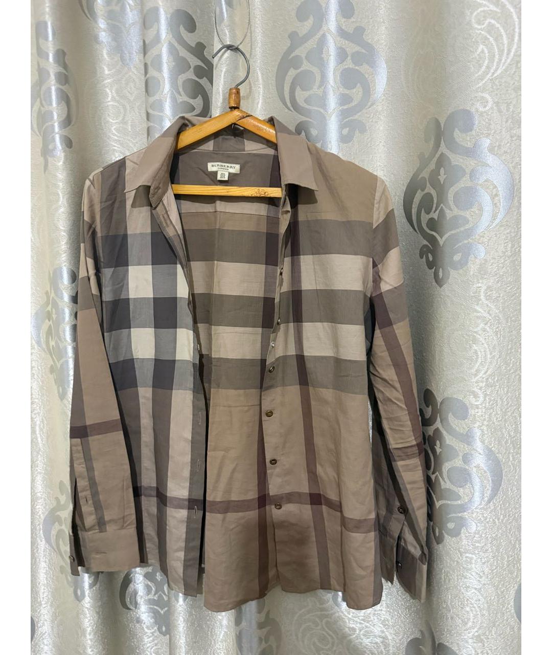 BURBERRY Бежевая хлопковая рубашка, фото 2