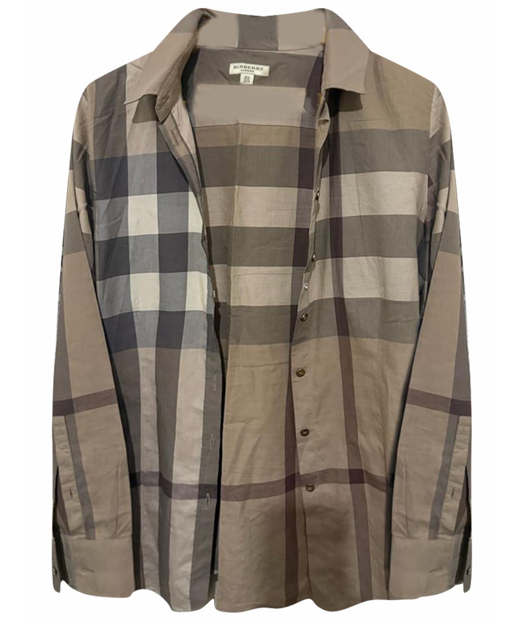 BURBERRY Бежевая хлопковая рубашка, фото 1