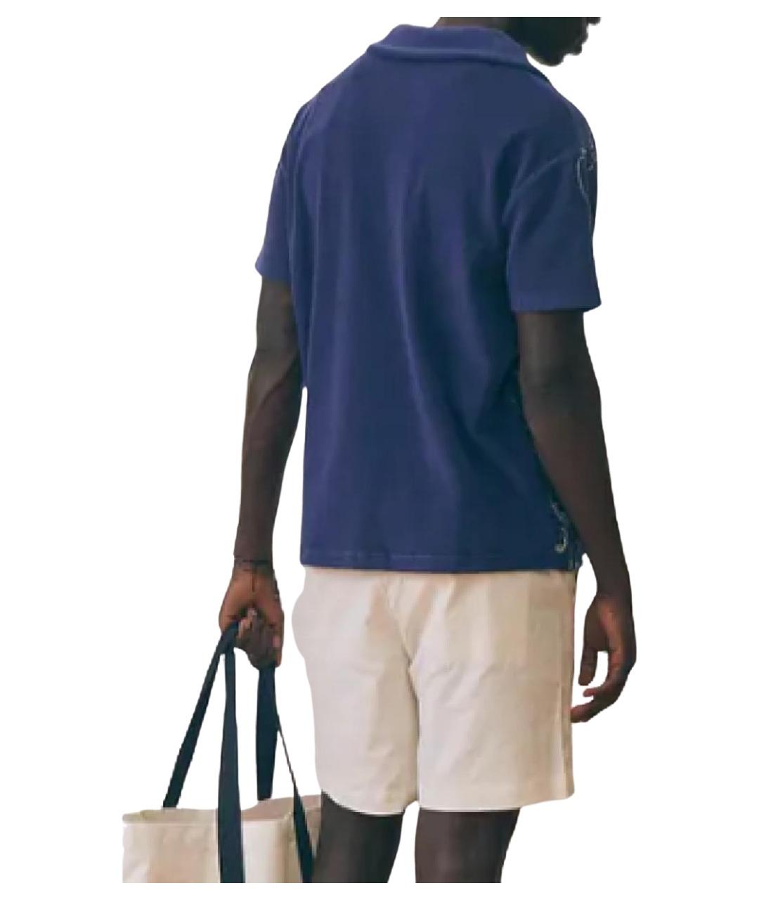 MAISON LABICHE Синее хлопковое поло с коротким рукавом, фото 4