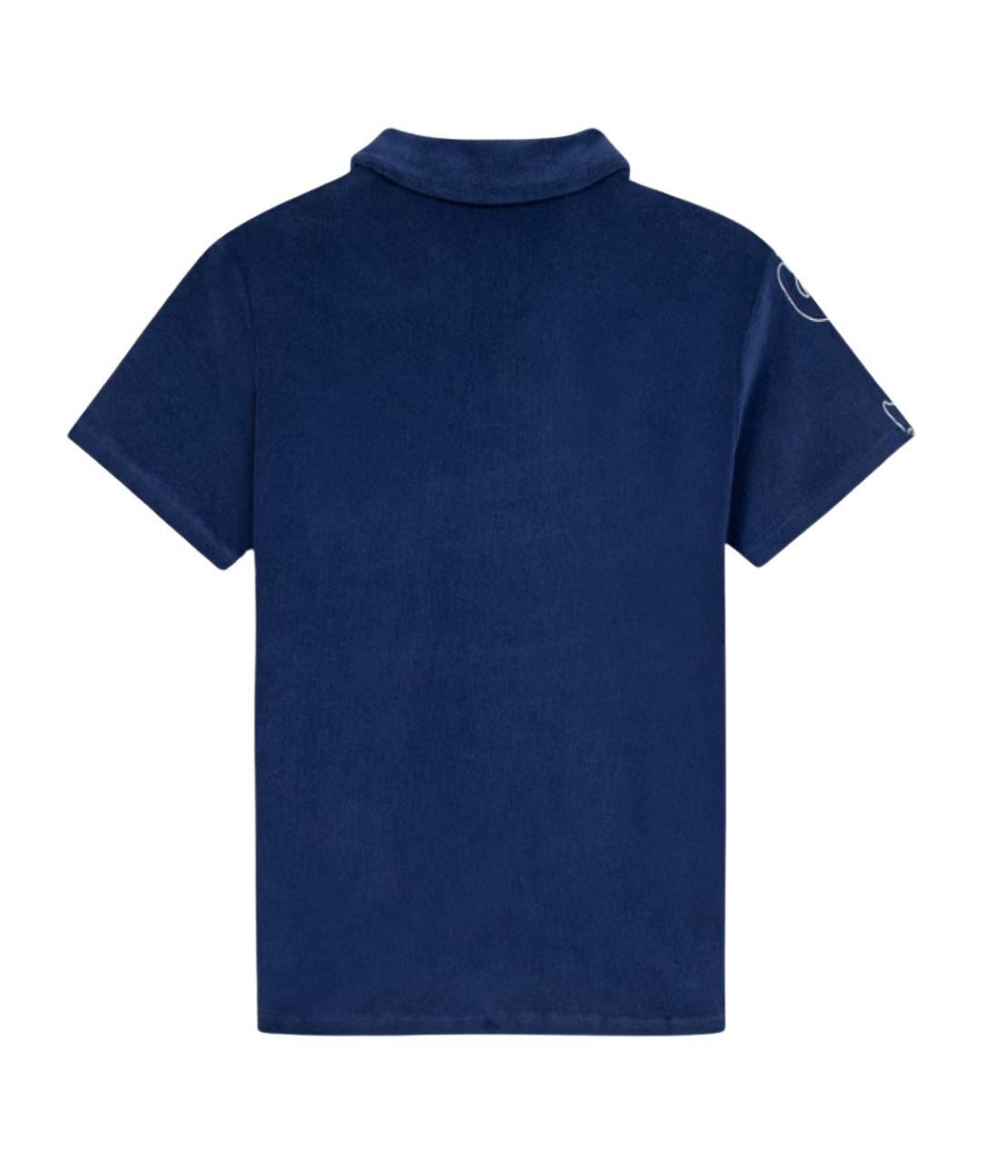 MAISON LABICHE Синее хлопковое поло с коротким рукавом, фото 2