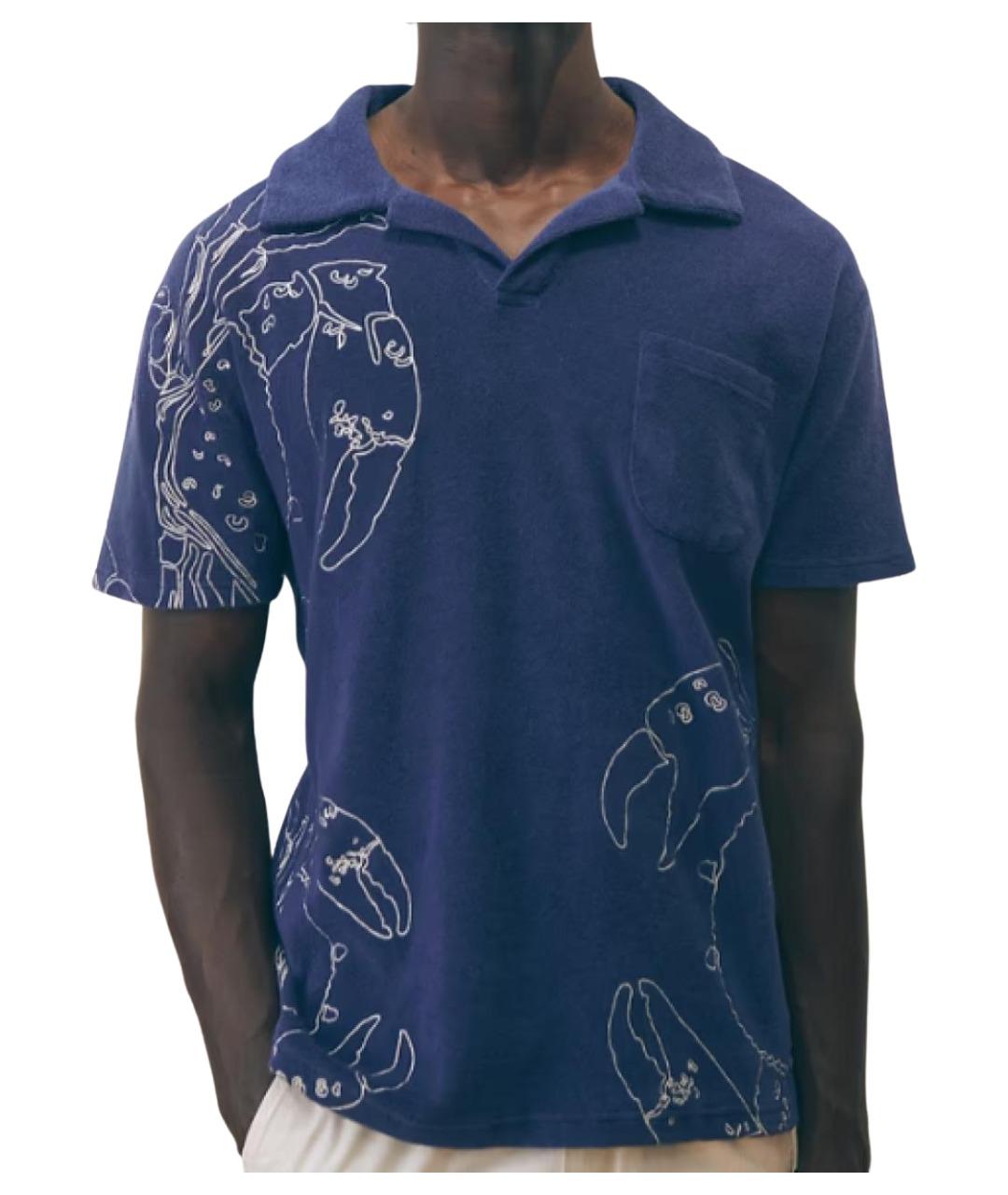 MAISON LABICHE Синее хлопковое поло с коротким рукавом, фото 3