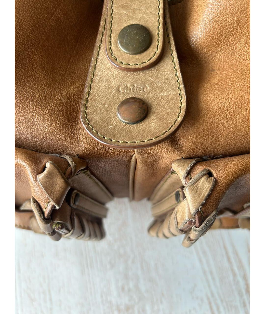 CHLOE Коричневая кожаная сумка тоут, фото 5
