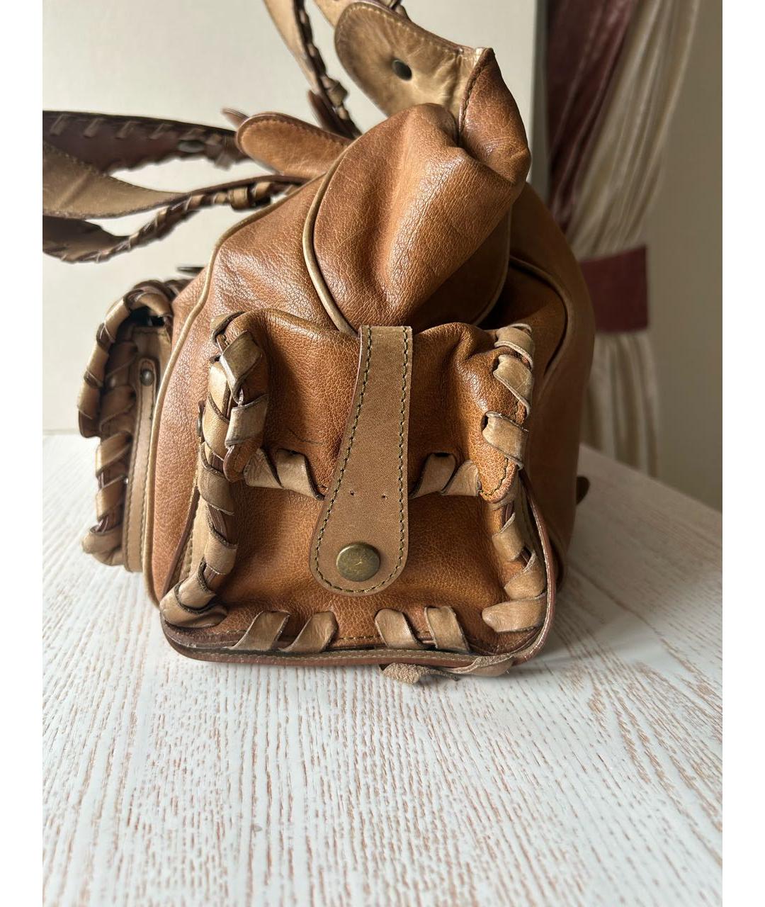 CHLOE Коричневая кожаная сумка тоут, фото 7