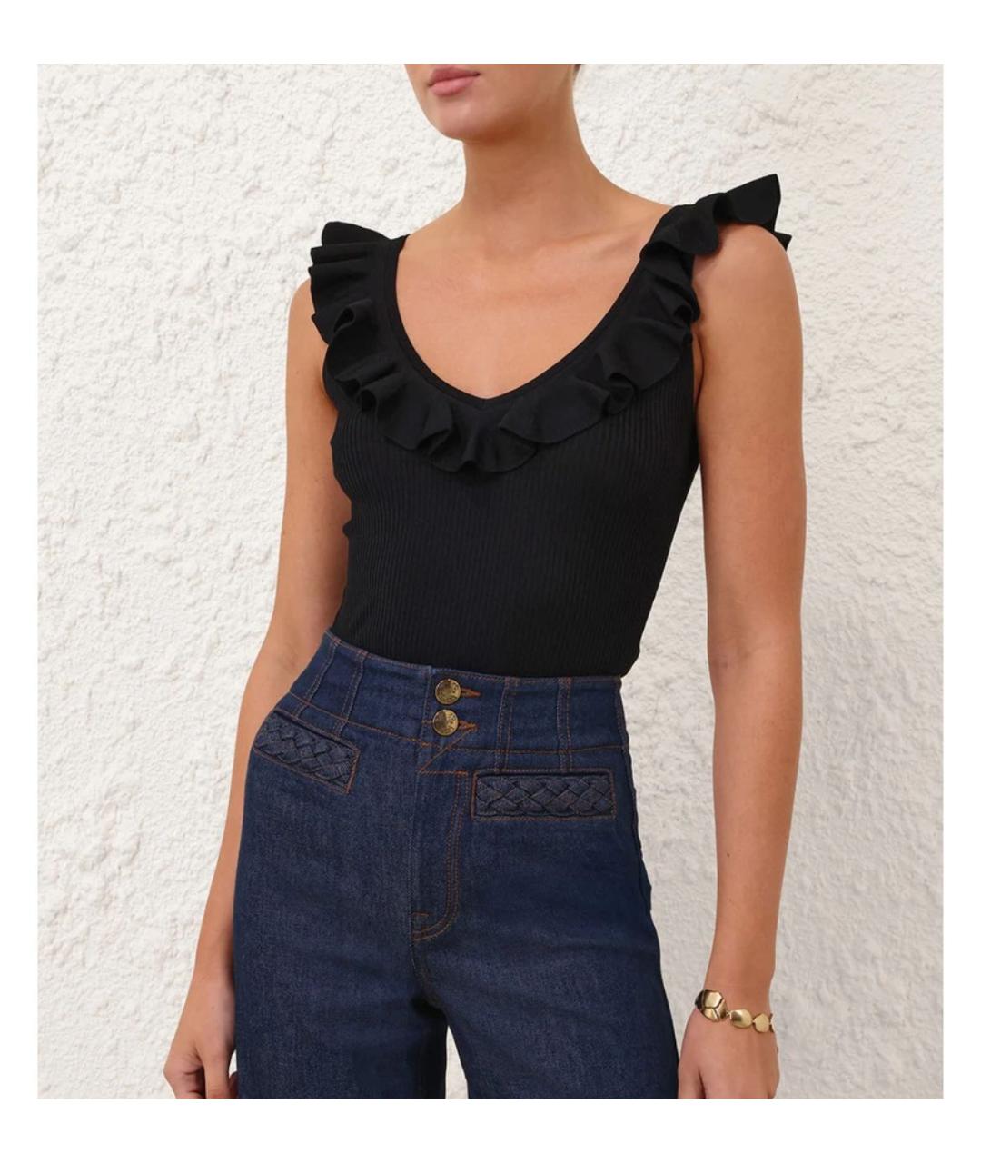 ZIMMERMANN Черная вискозная майка, фото 6