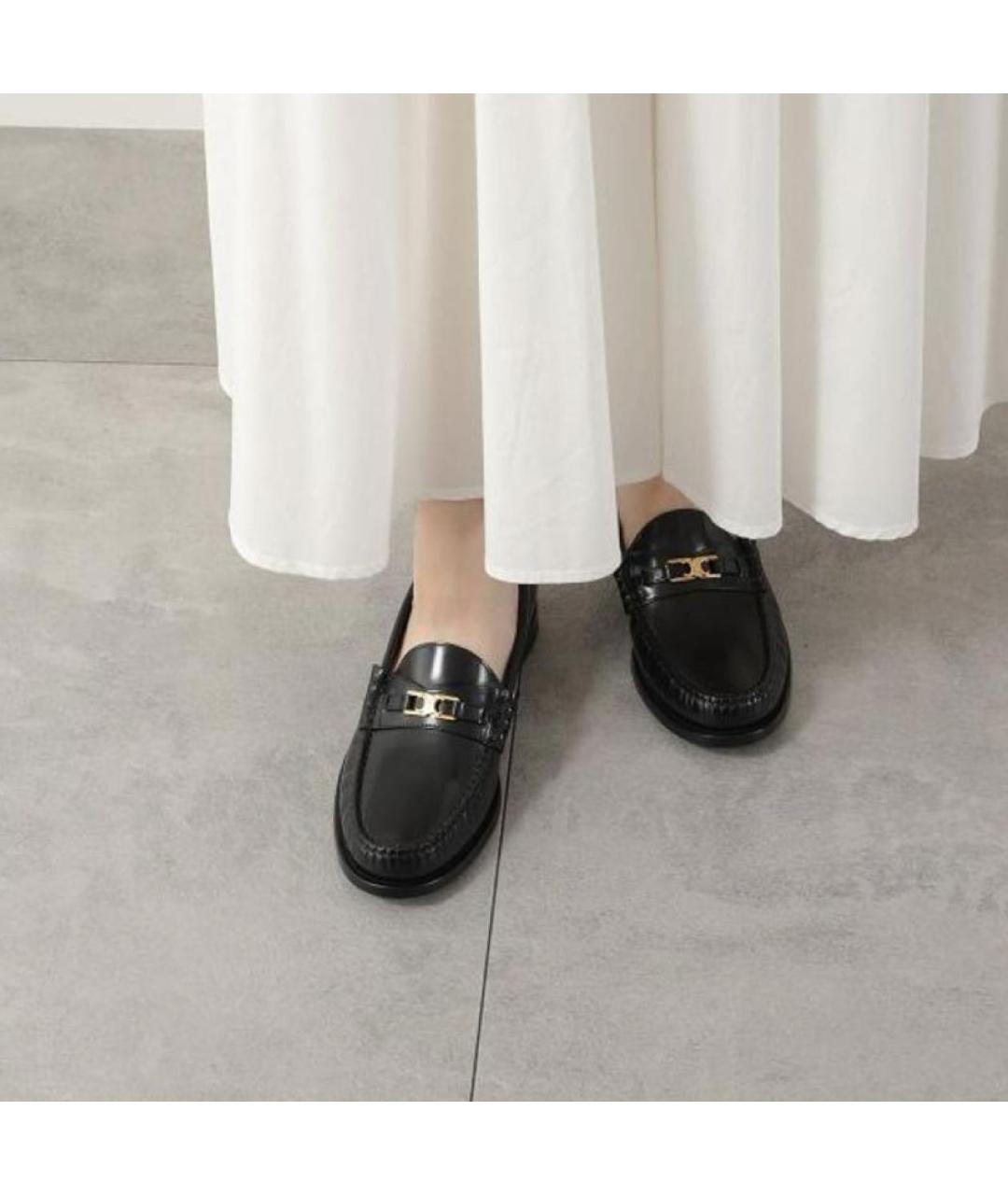 CELINE Черные кожаные лоферы, фото 8