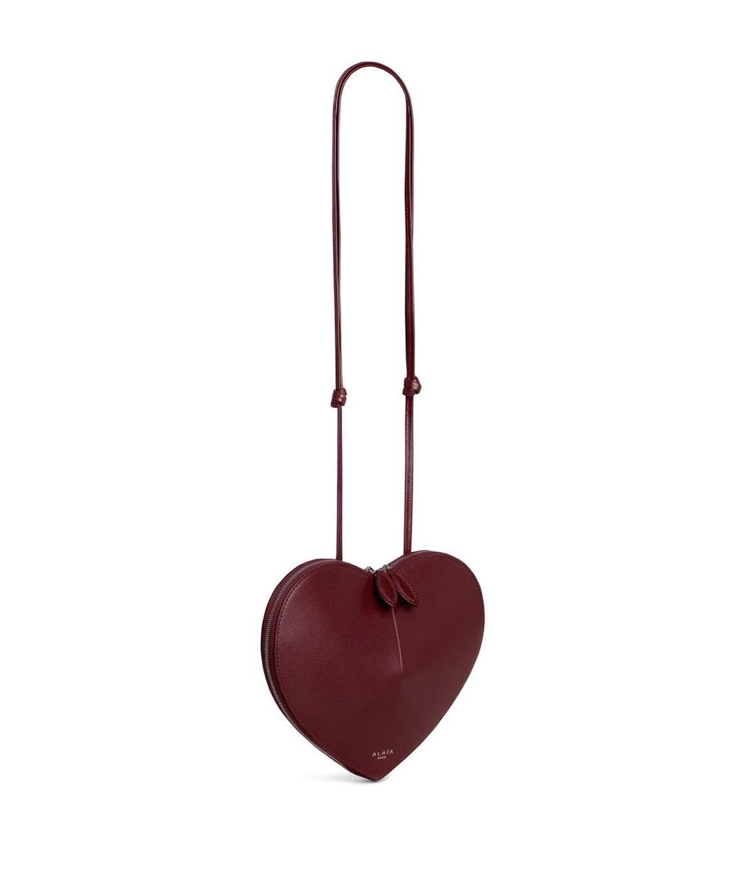 ALAIA Бордовая кожаная сумка через плечо, фото 2