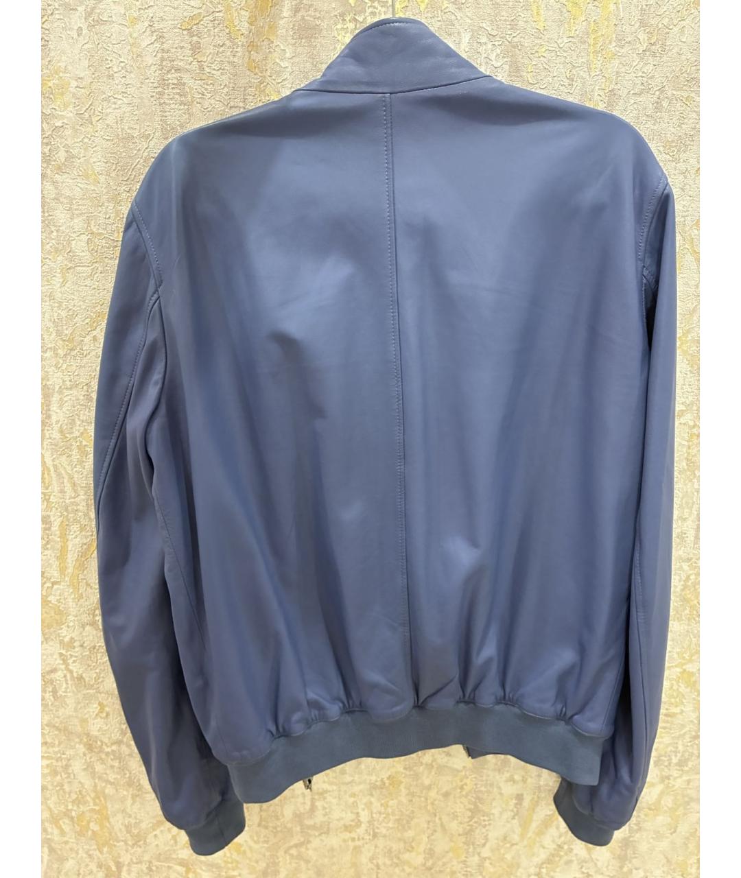 GUCCI Голубая кожаная куртка, фото 2