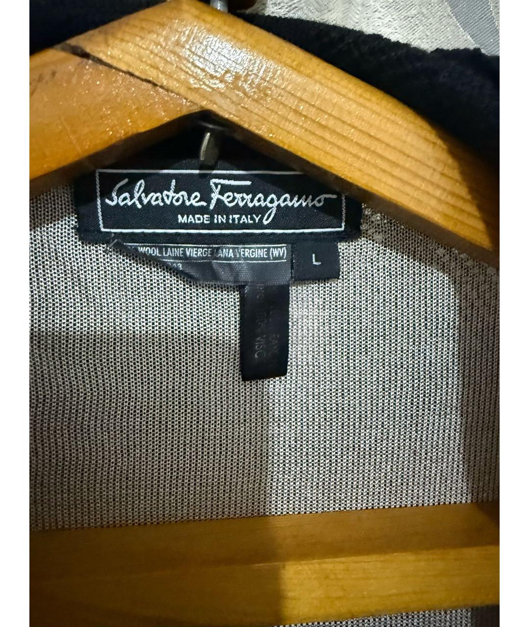 FERRAGAMO Черный вискозный джемпер / свитер, фото 2