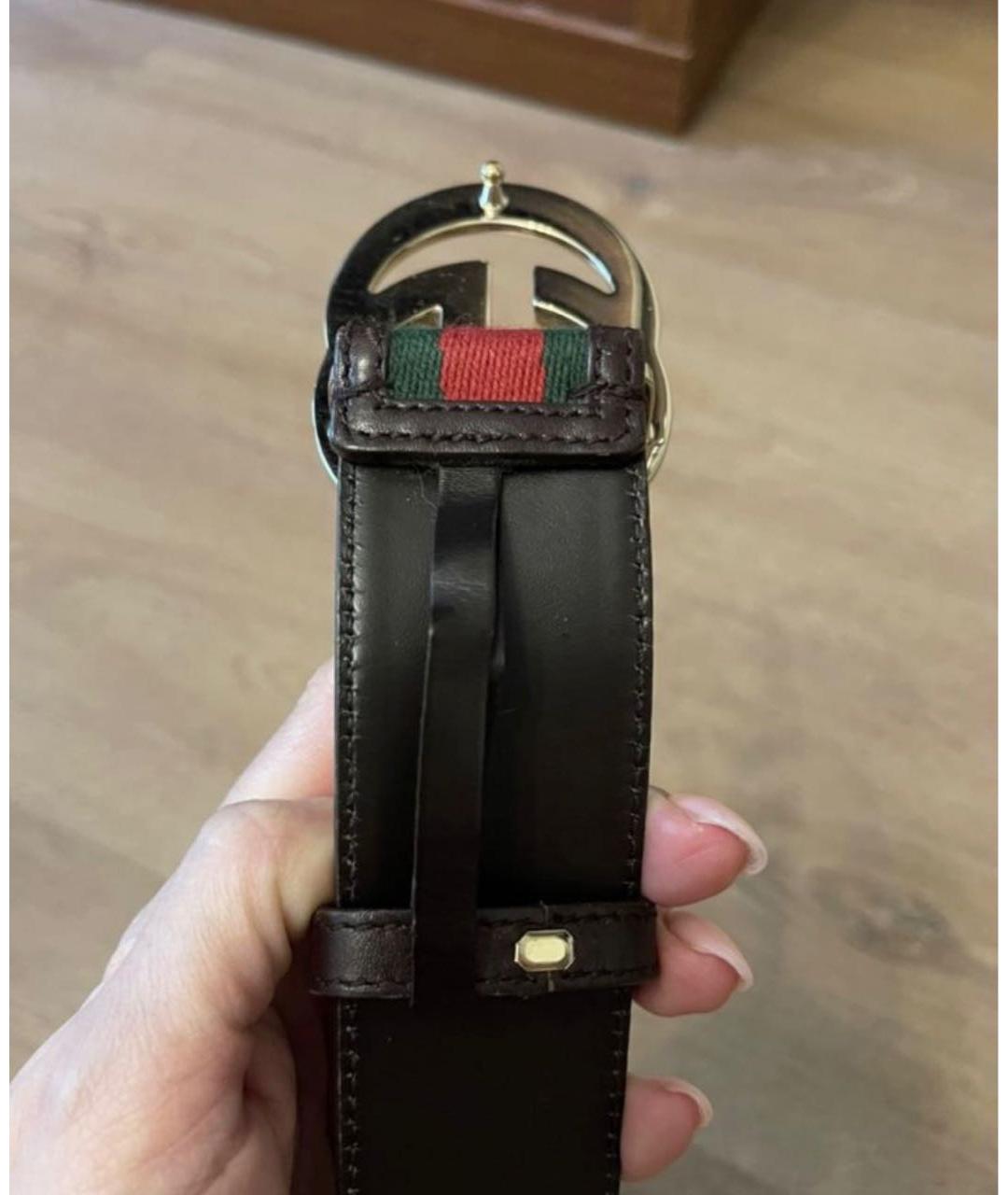 GUCCI Коричневый кожаный ремень, фото 6