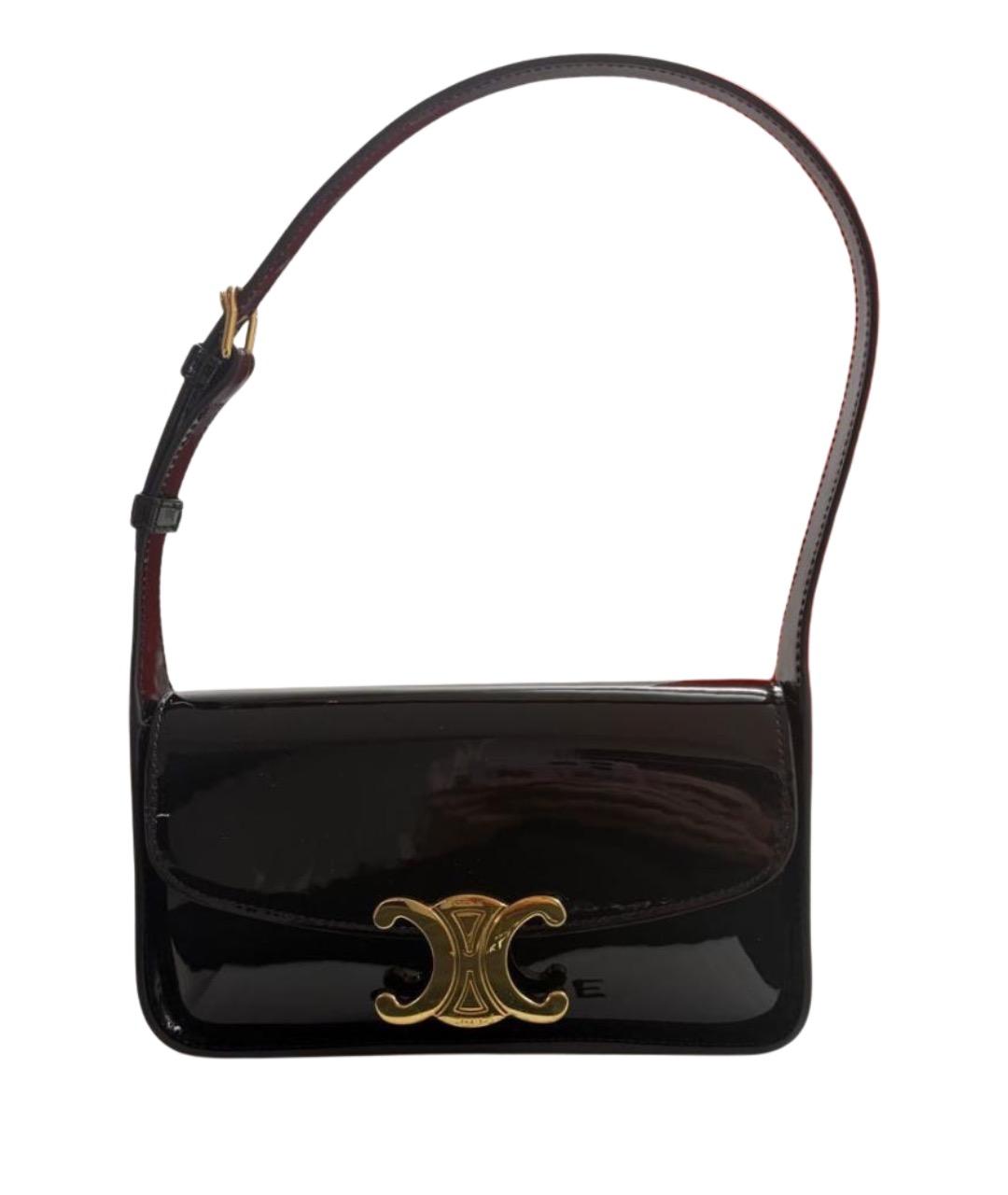 CELINE Черная сумка через плечо из лакированной кожи, фото 1