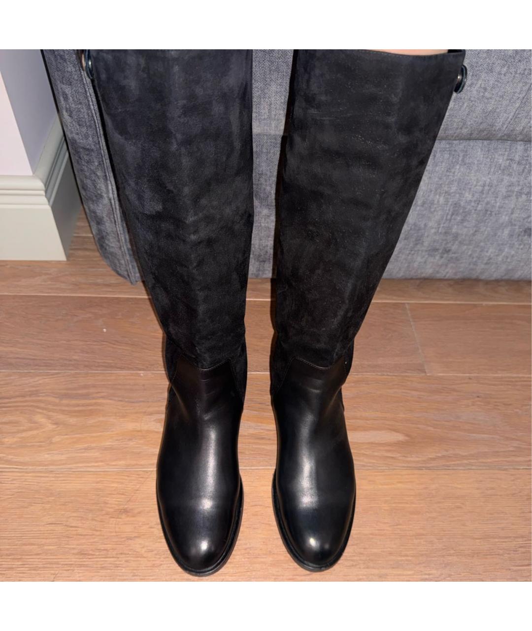 CHRISTIAN DIOR Черные кожаные сапоги, фото 2