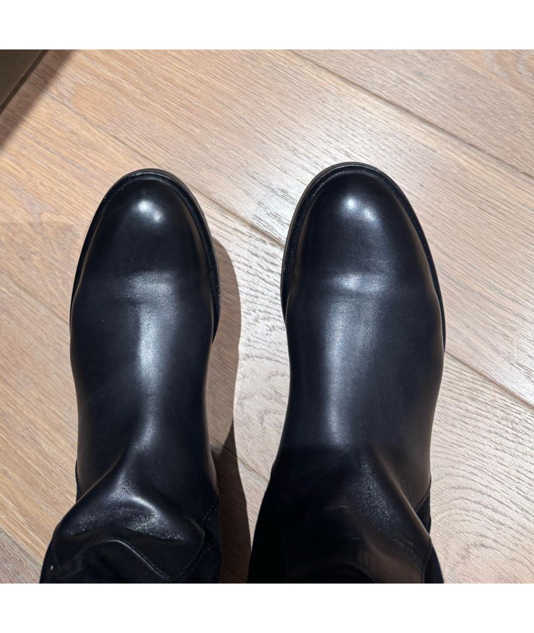 CHRISTIAN DIOR Черные кожаные сапоги, фото 3