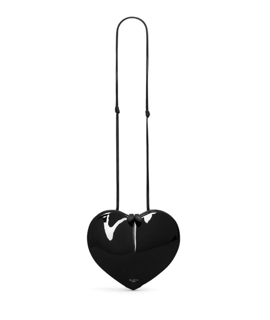 ALAIA Черная сумка через плечо из лакированной кожи, фото 1