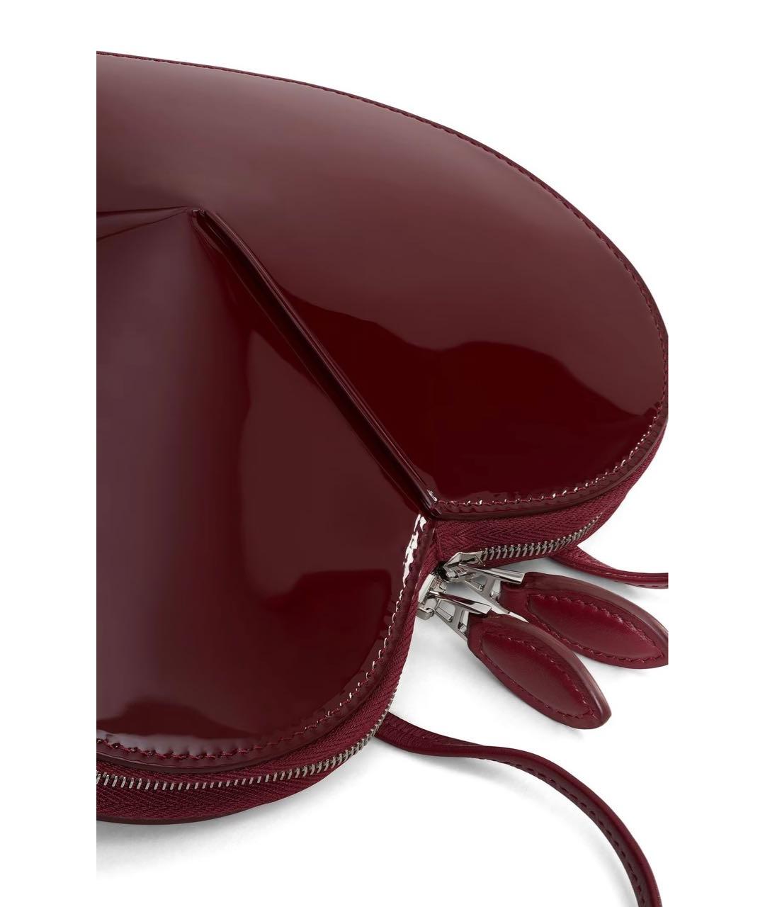 ALAIA Бордовая сумка через плечо из лакированной кожи, фото 3