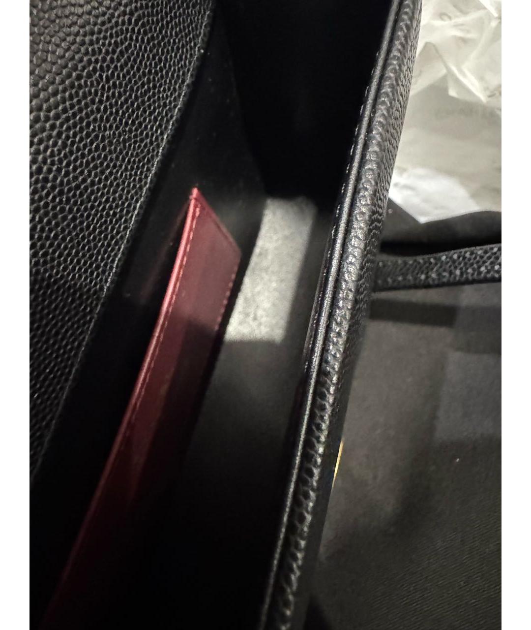 CHANEL Черная кожаная сумка с короткими ручками, фото 5