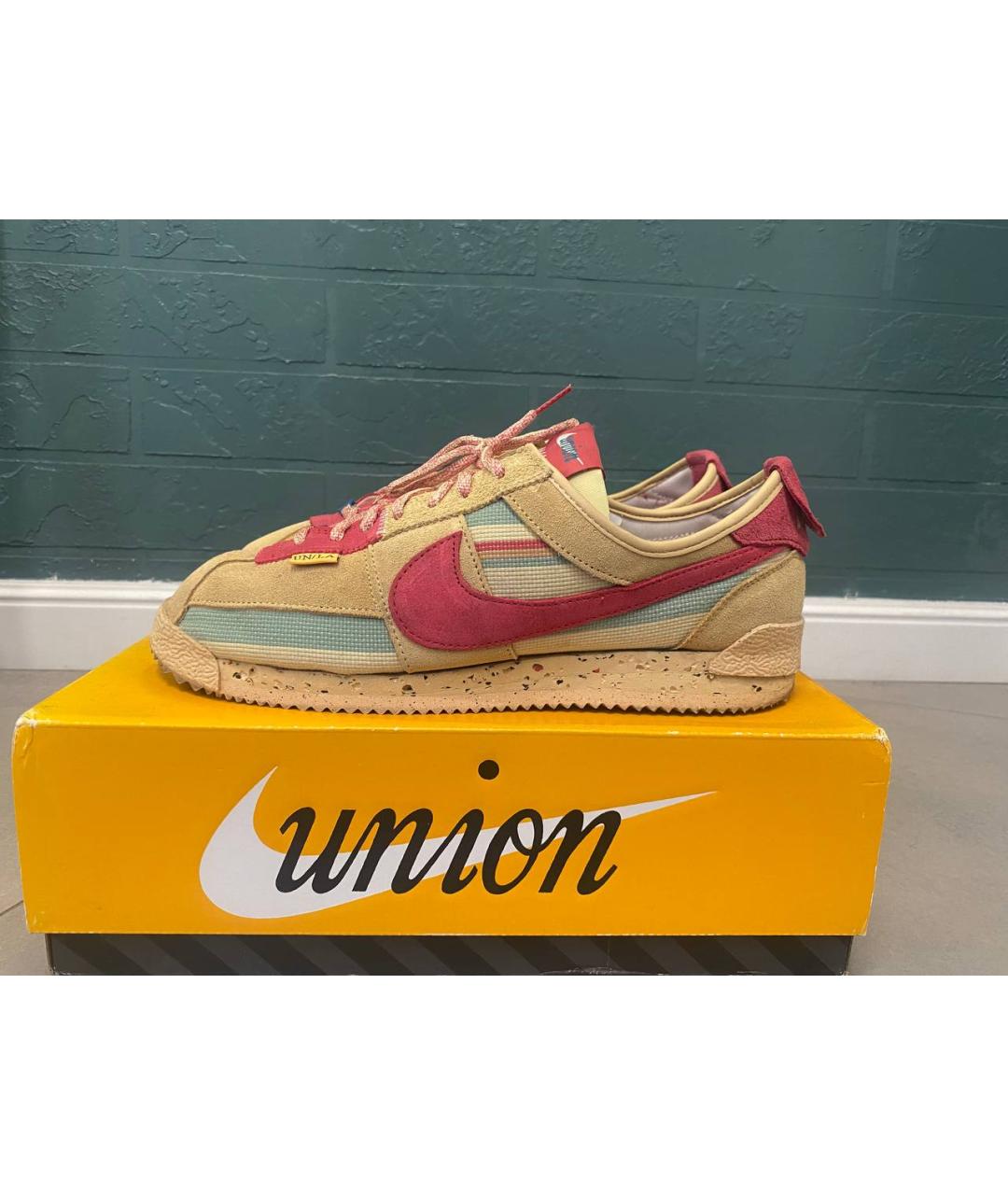 NIKE Бежевые нубуковые низкие кроссовки / кеды, фото 5