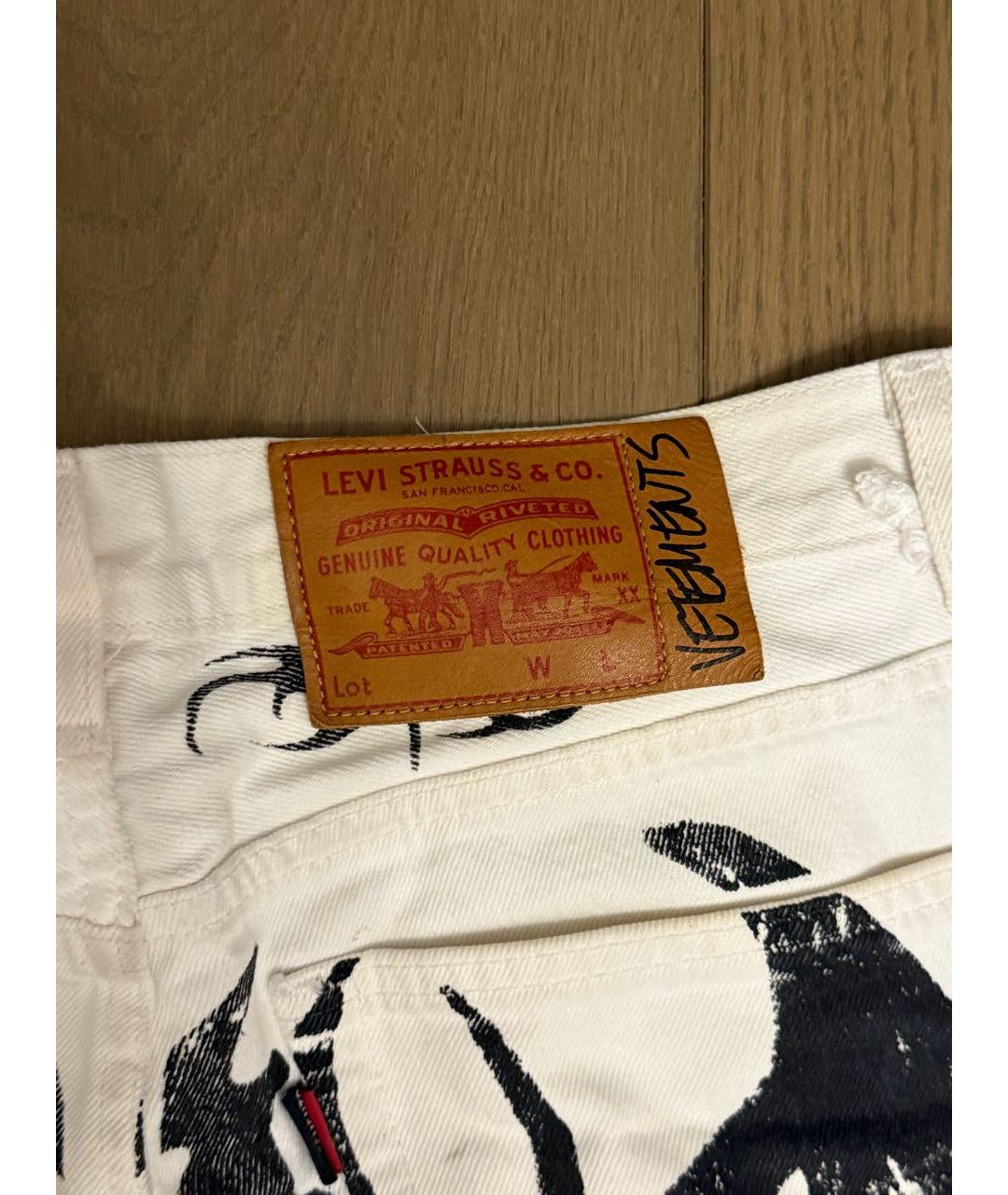 VETEMENTS Белые хлопковые прямые джинсы, фото 3