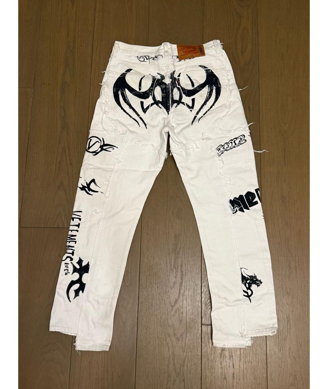 VETEMENTS Белые хлопковые прямые джинсы, фото 2