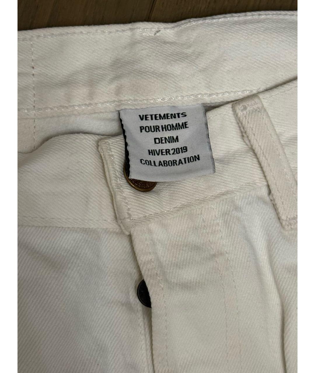 VETEMENTS Белые хлопковые прямые джинсы, фото 4