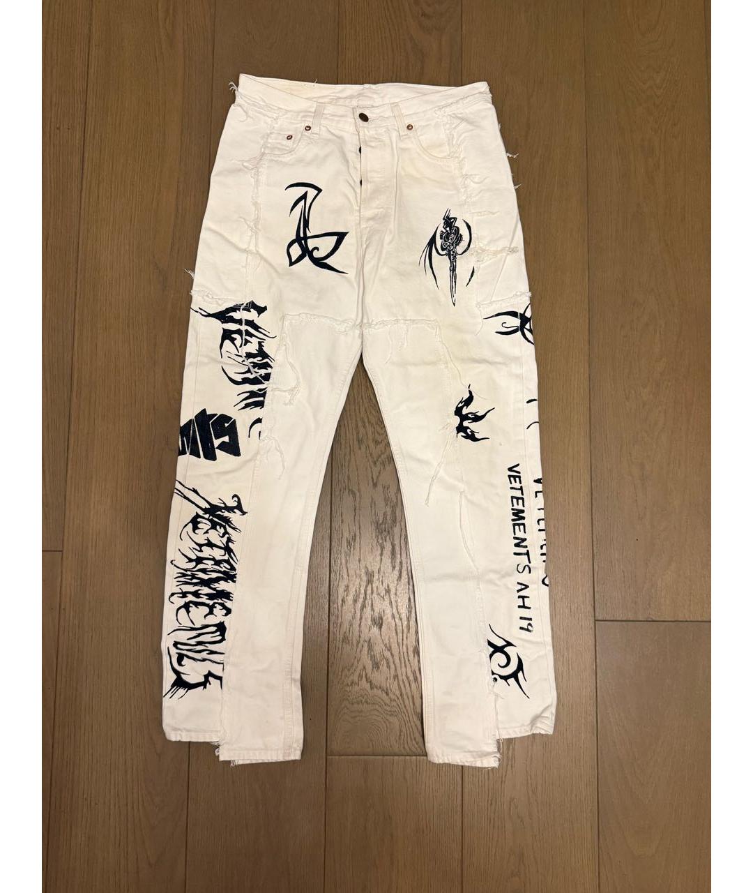 VETEMENTS Белые хлопковые прямые джинсы, фото 6