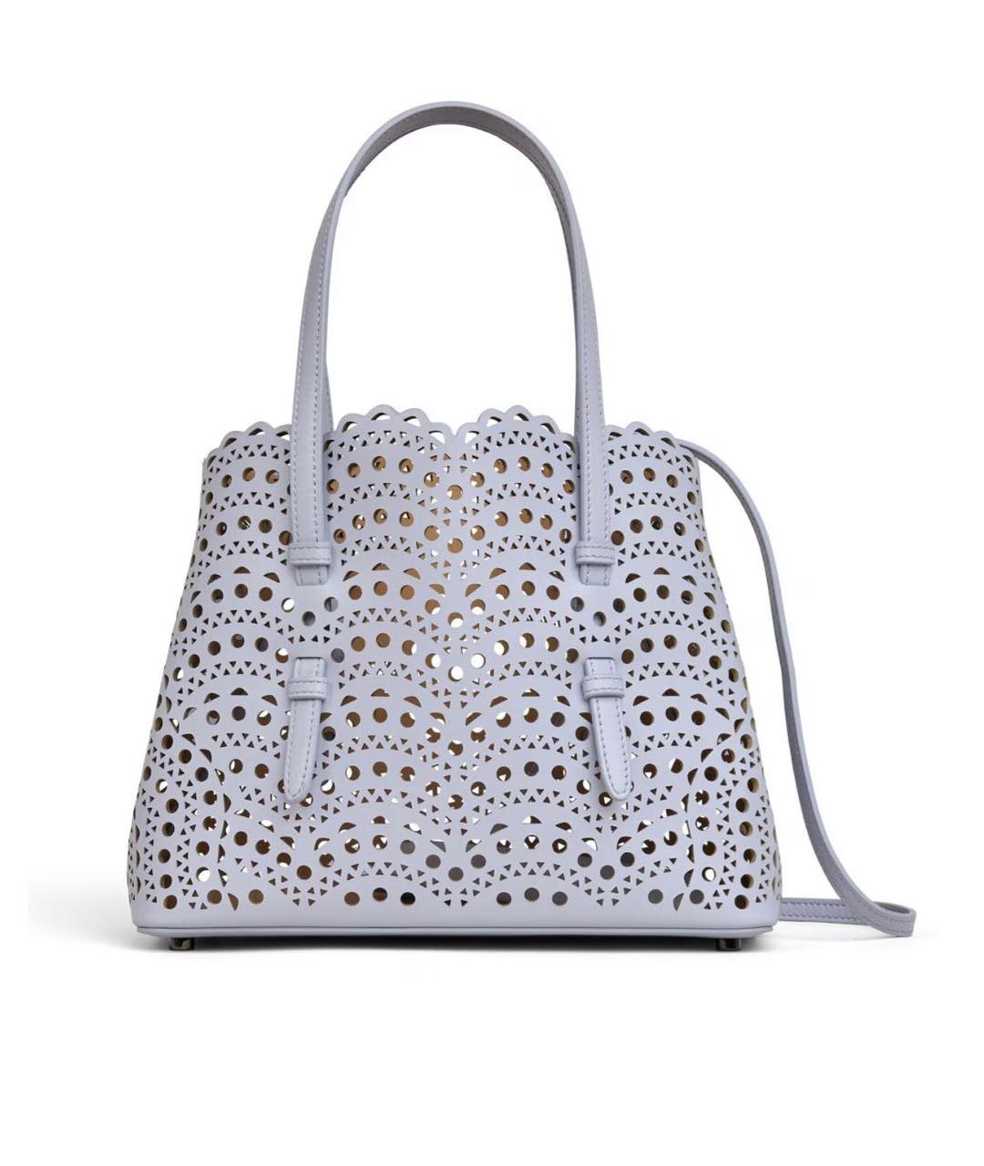 ALAIA Голубая кожаная сумка с короткими ручками, фото 4