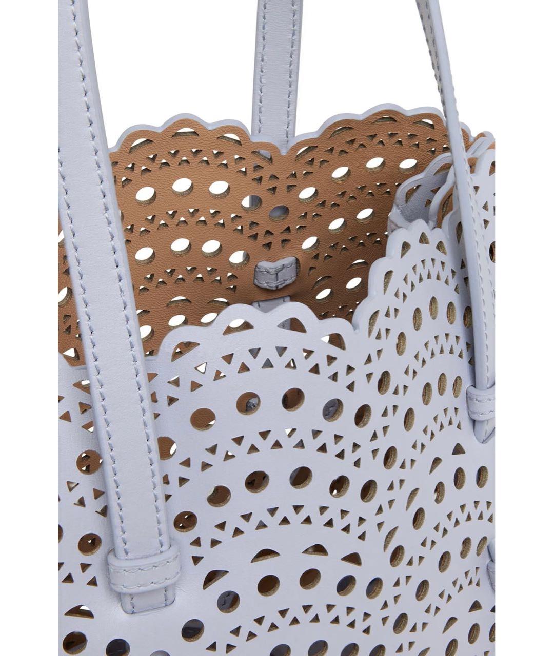 ALAIA Голубая кожаная сумка с короткими ручками, фото 3