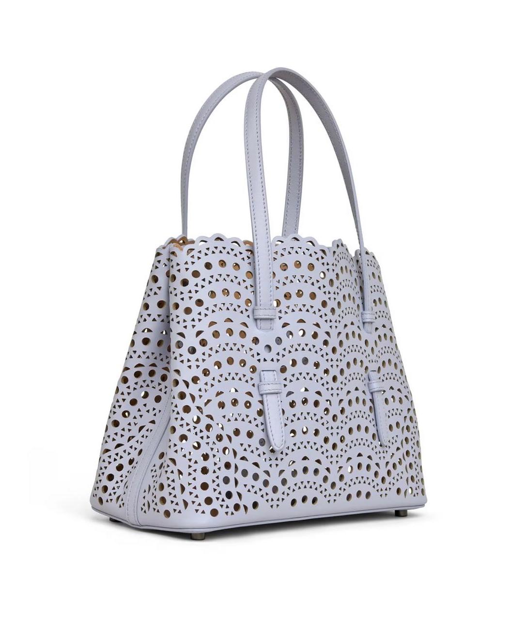 ALAIA Голубая кожаная сумка с короткими ручками, фото 2