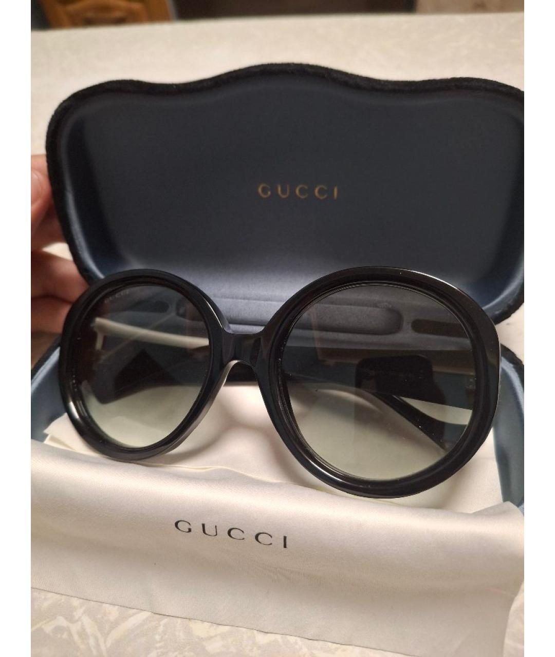 GUCCI Черные пластиковые солнцезащитные очки, фото 2