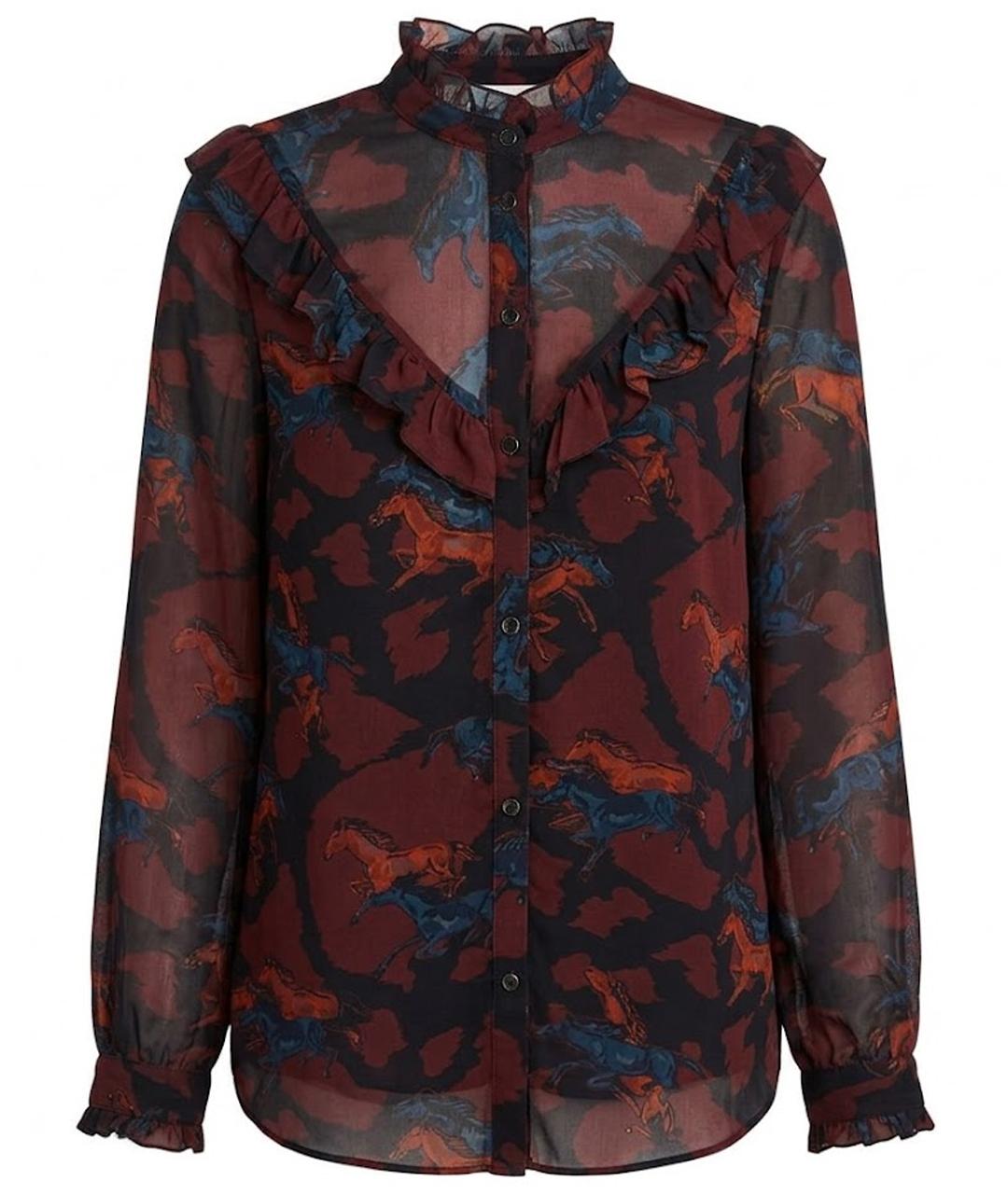 COACH Бордовая шелковая блузы, фото 1