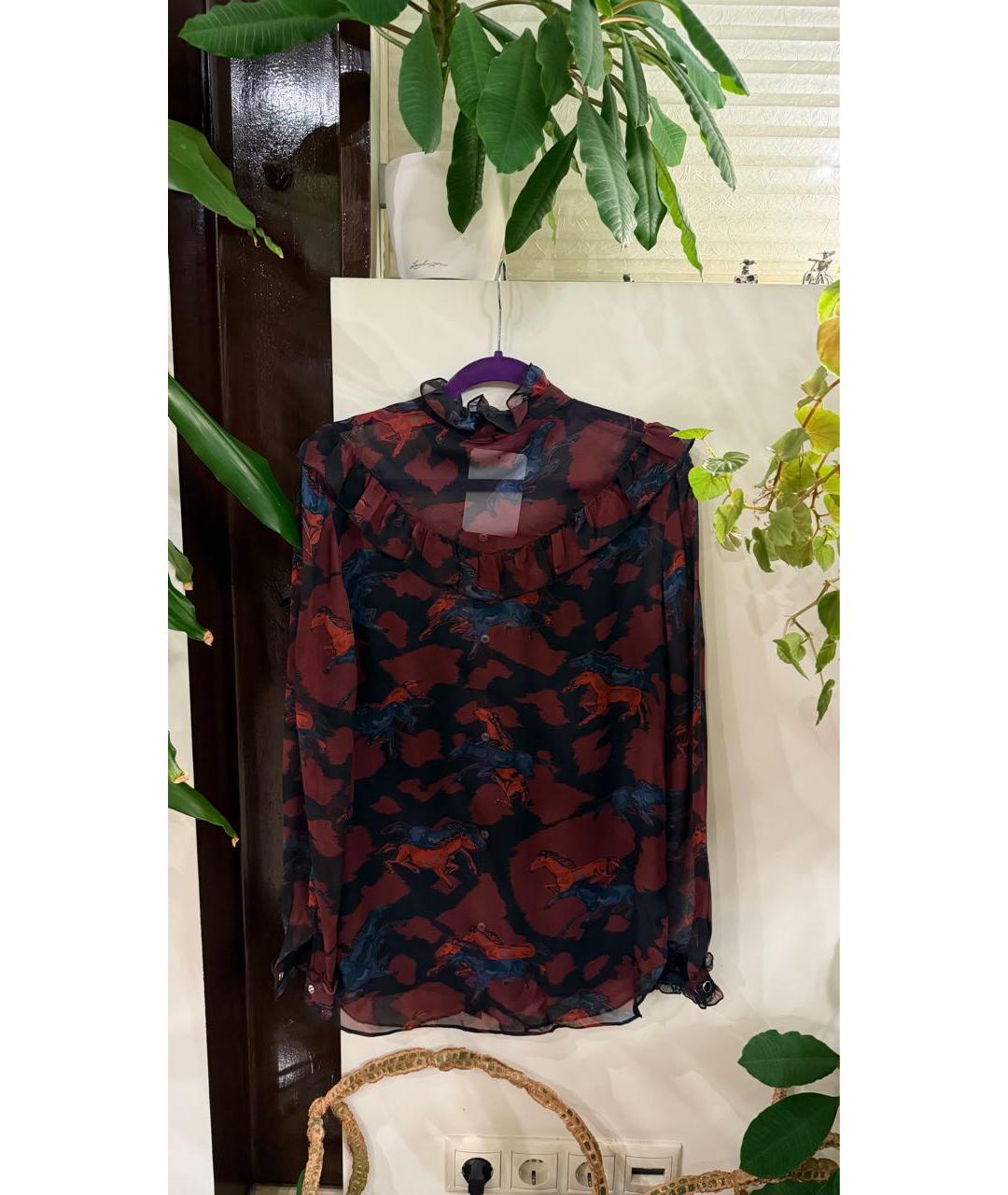 COACH Бордовая шелковая блузы, фото 2