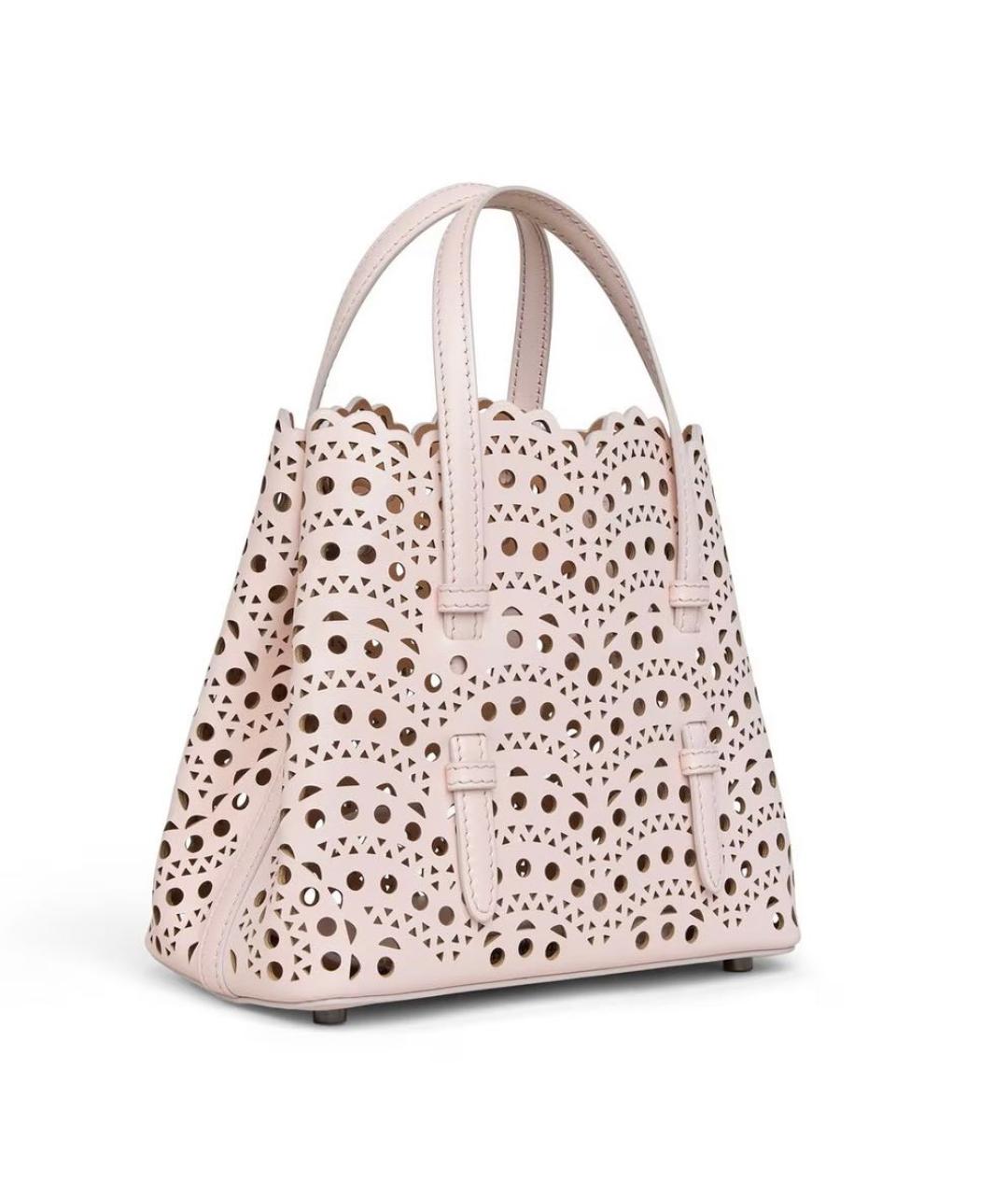 ALAIA Розовая кожаная сумка с короткими ручками, фото 2