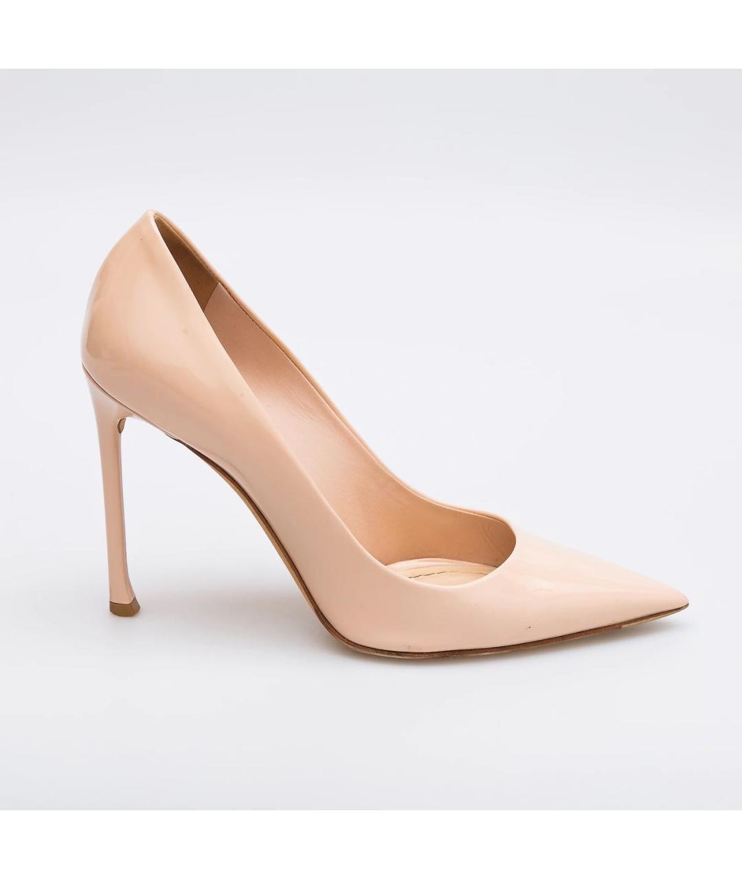 CHRISTIAN DIOR Бежевые туфли из лакированной кожи, фото 9