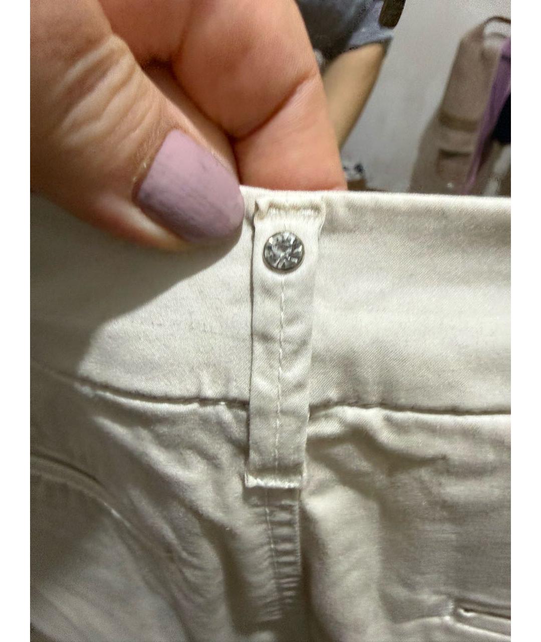 LIU JO Бежевые вискозные прямые брюки, фото 5