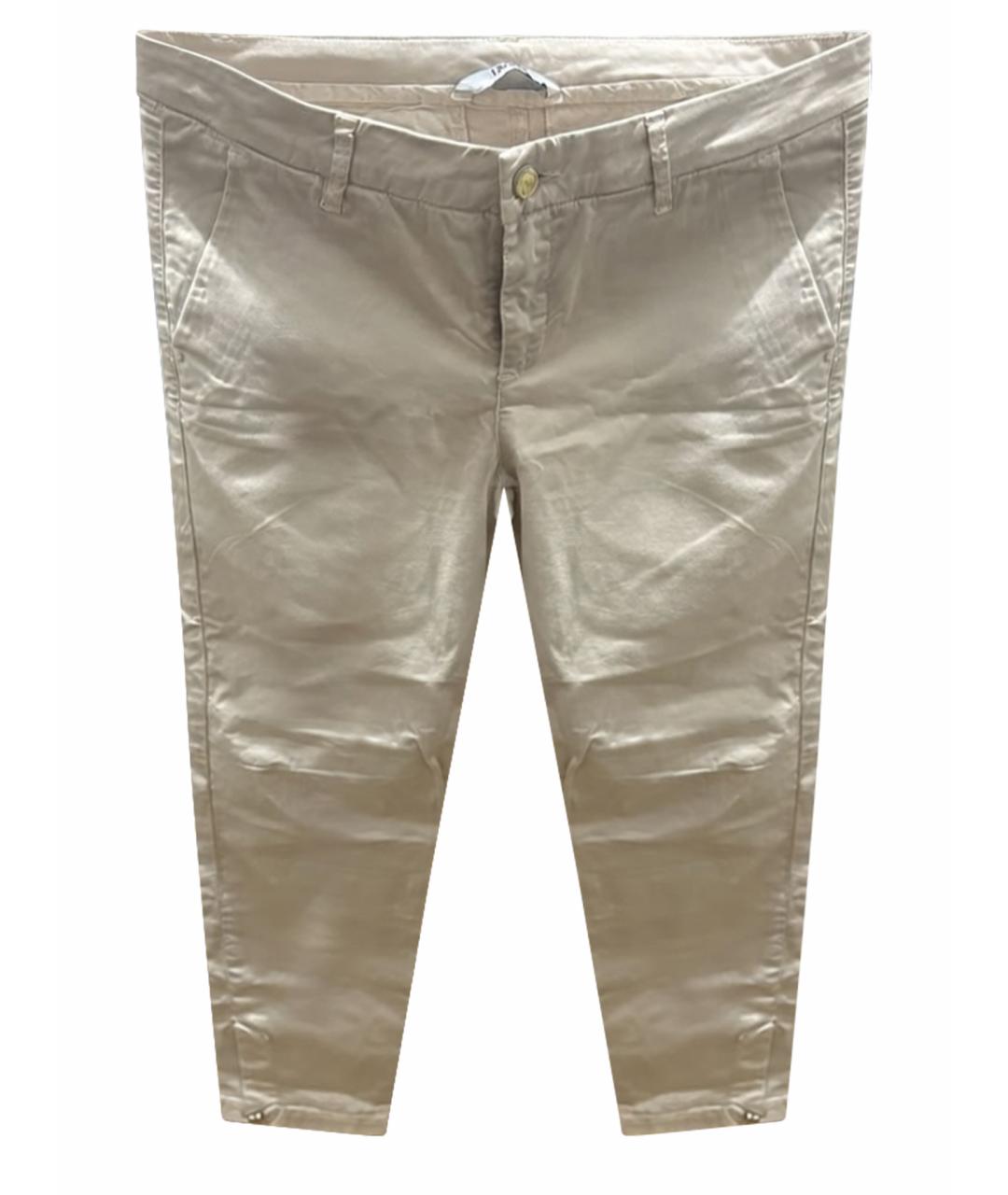 LIU JO Бежевые вискозные прямые брюки, фото 1