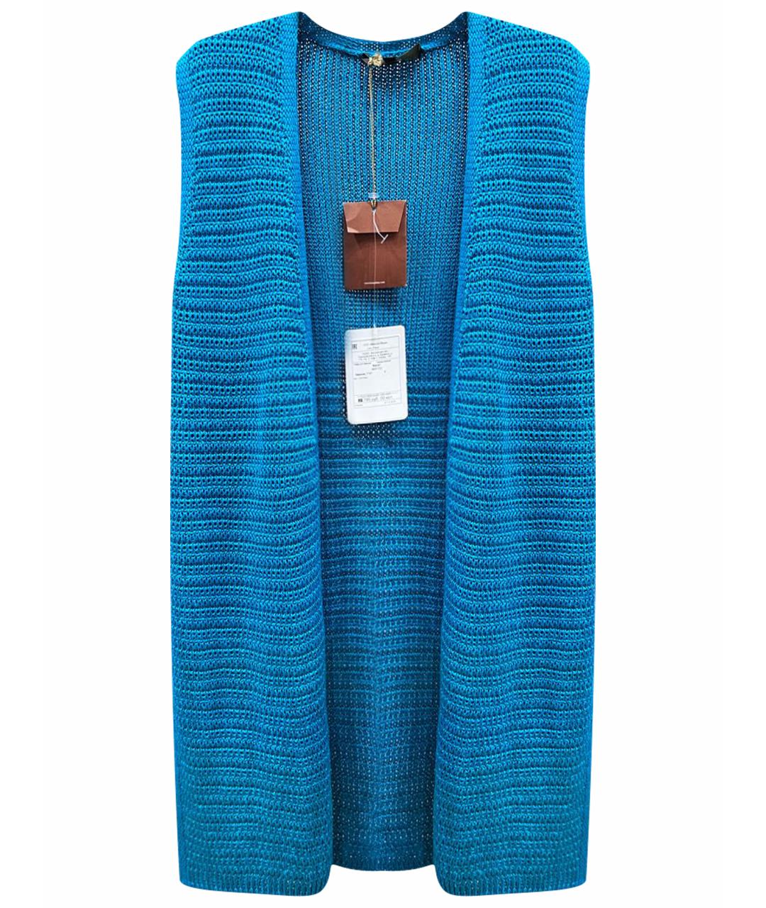 LORO PIANA Синяя шелковая жилетка, фото 1