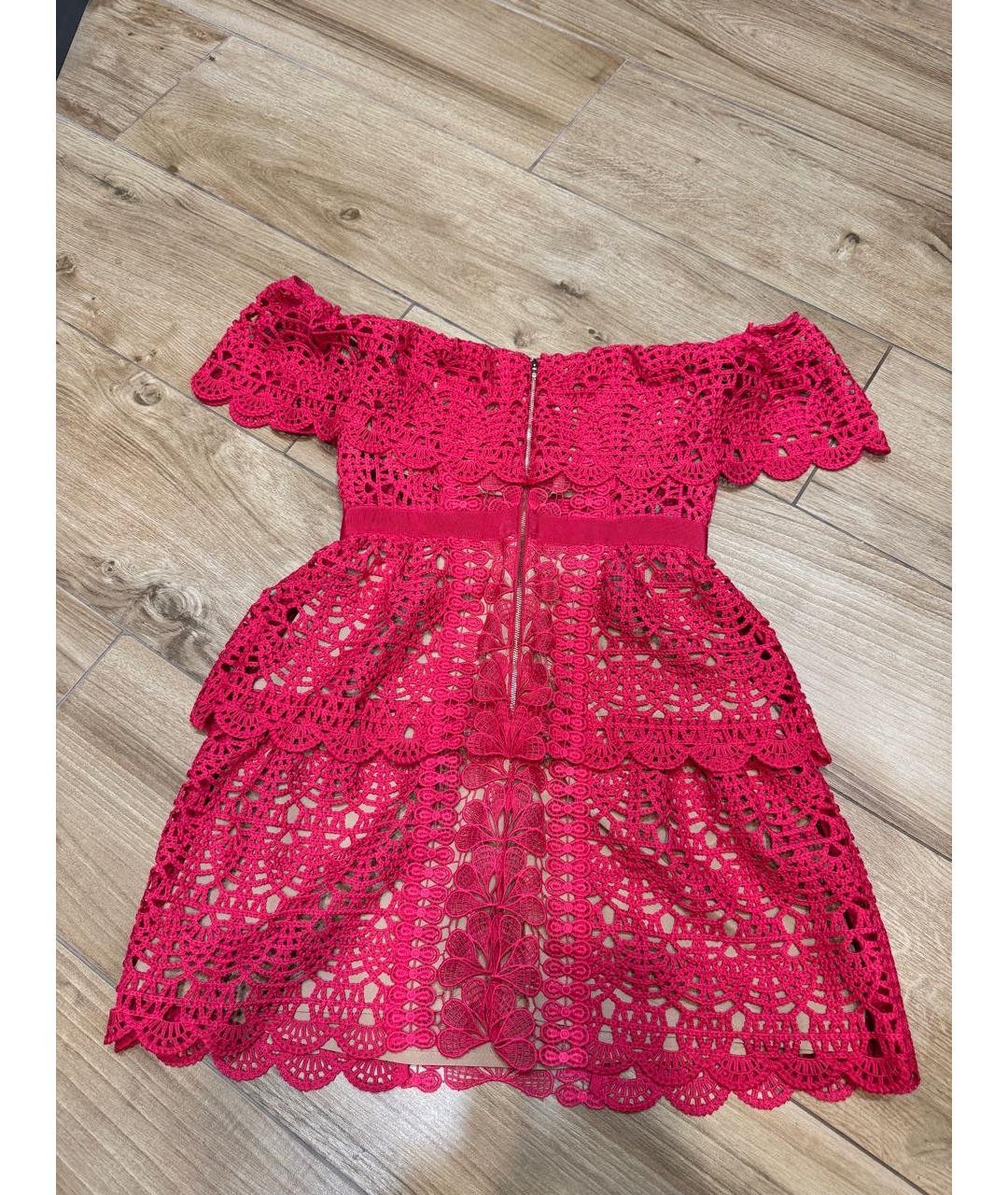 SELF-PORTRAIT Фуксия вискозное коктейльное платье, фото 2