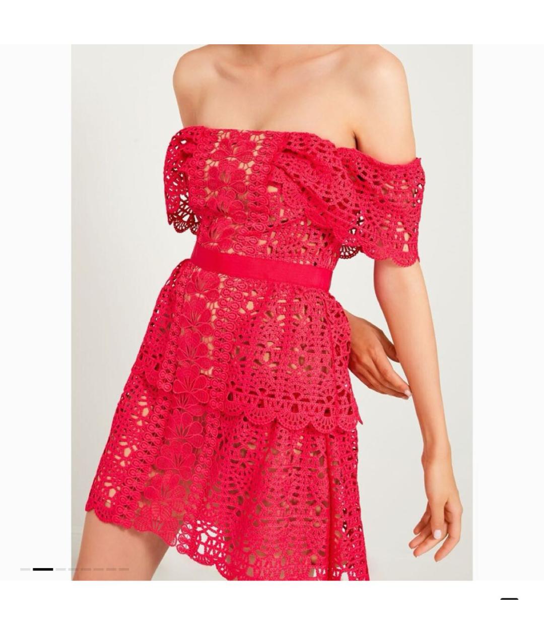 SELF-PORTRAIT Фуксия вискозное коктейльное платье, фото 6