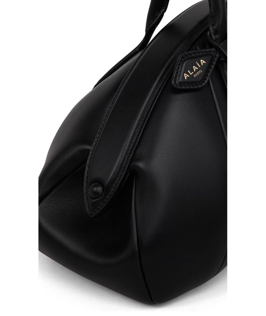 ALAIA Черная кожаная сумка с короткими ручками, фото 3