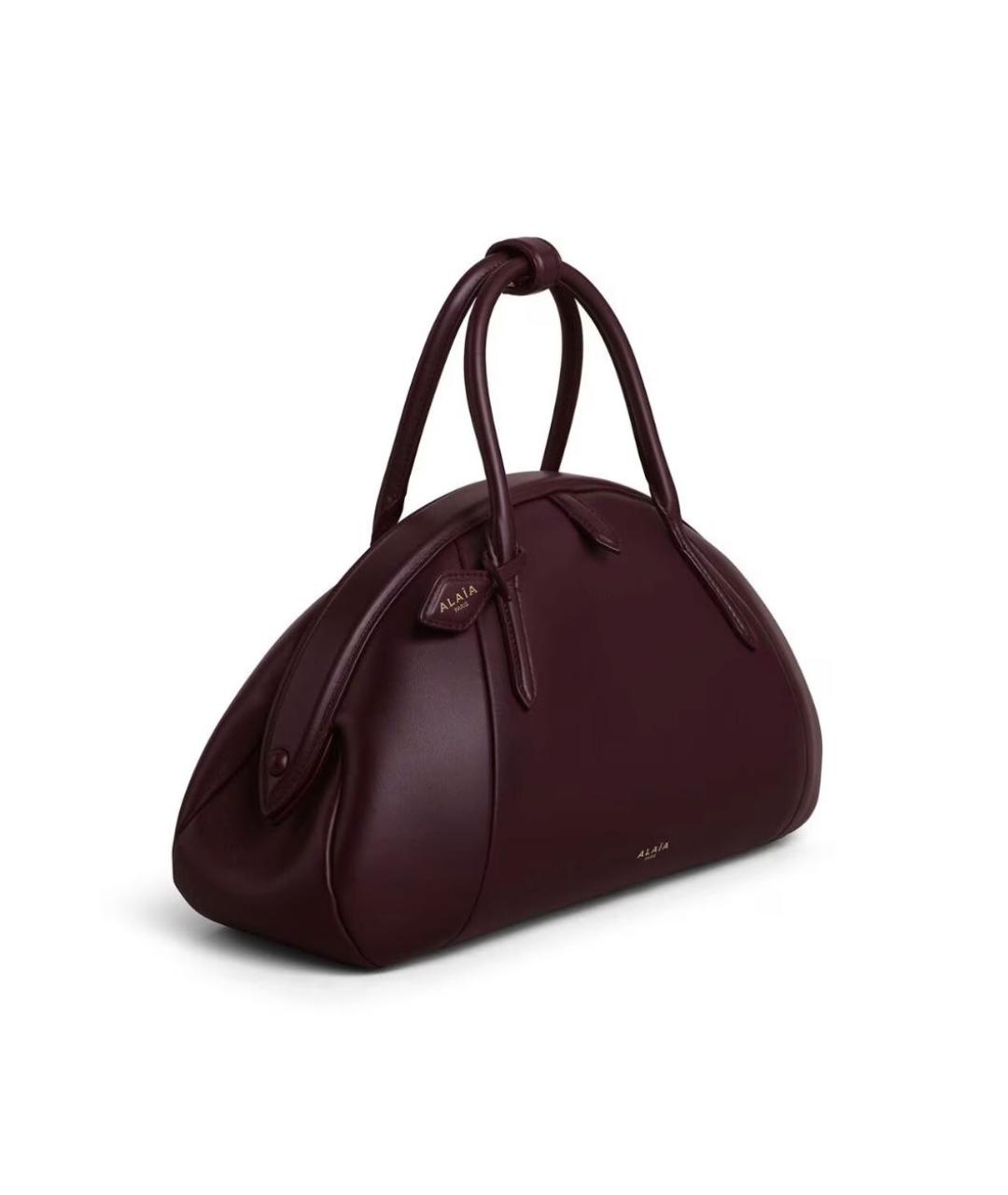 ALAIA Бордовая кожаная сумка с короткими ручками, фото 2