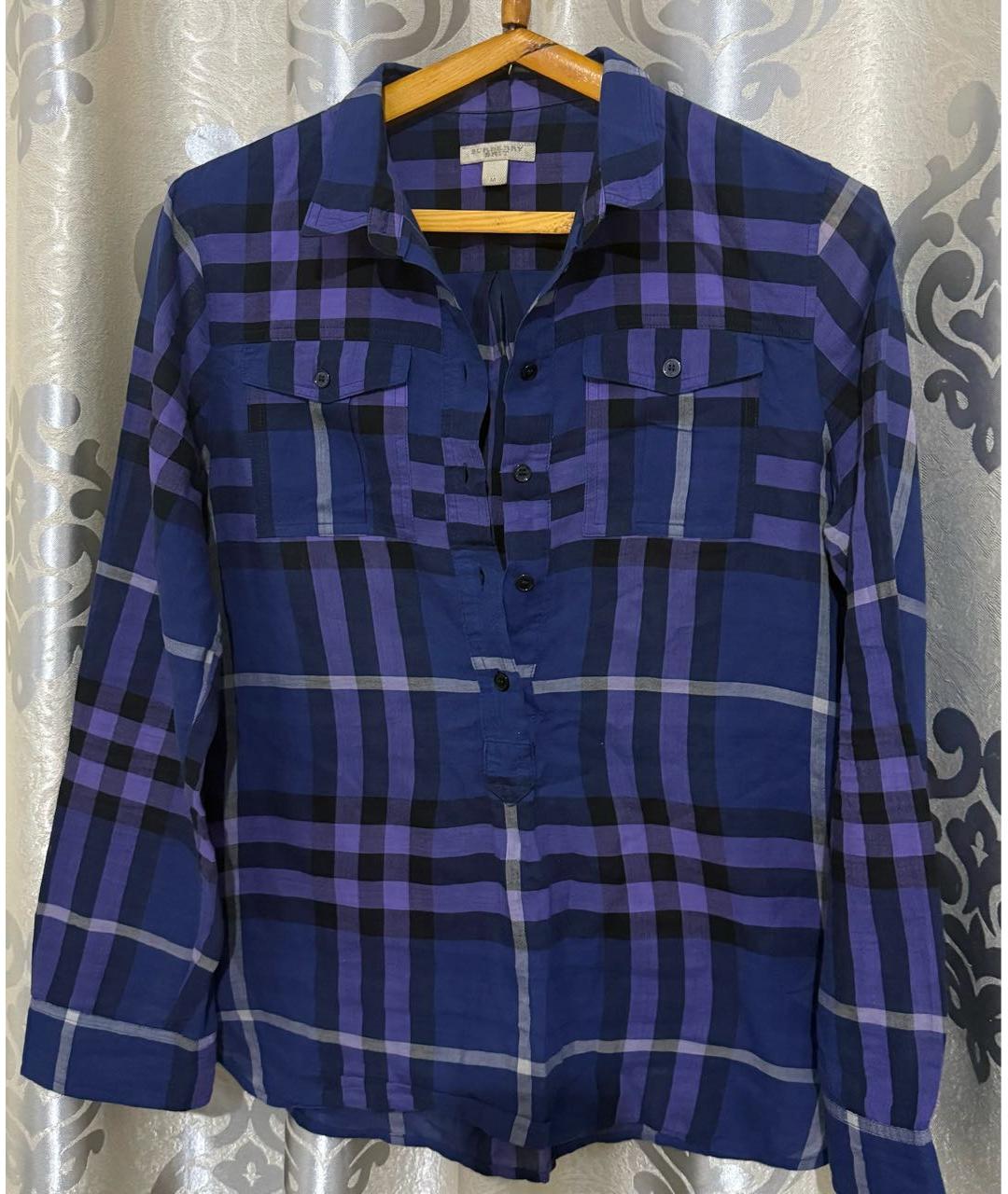 BURBERRY Синяя хлопковая рубашка, фото 2
