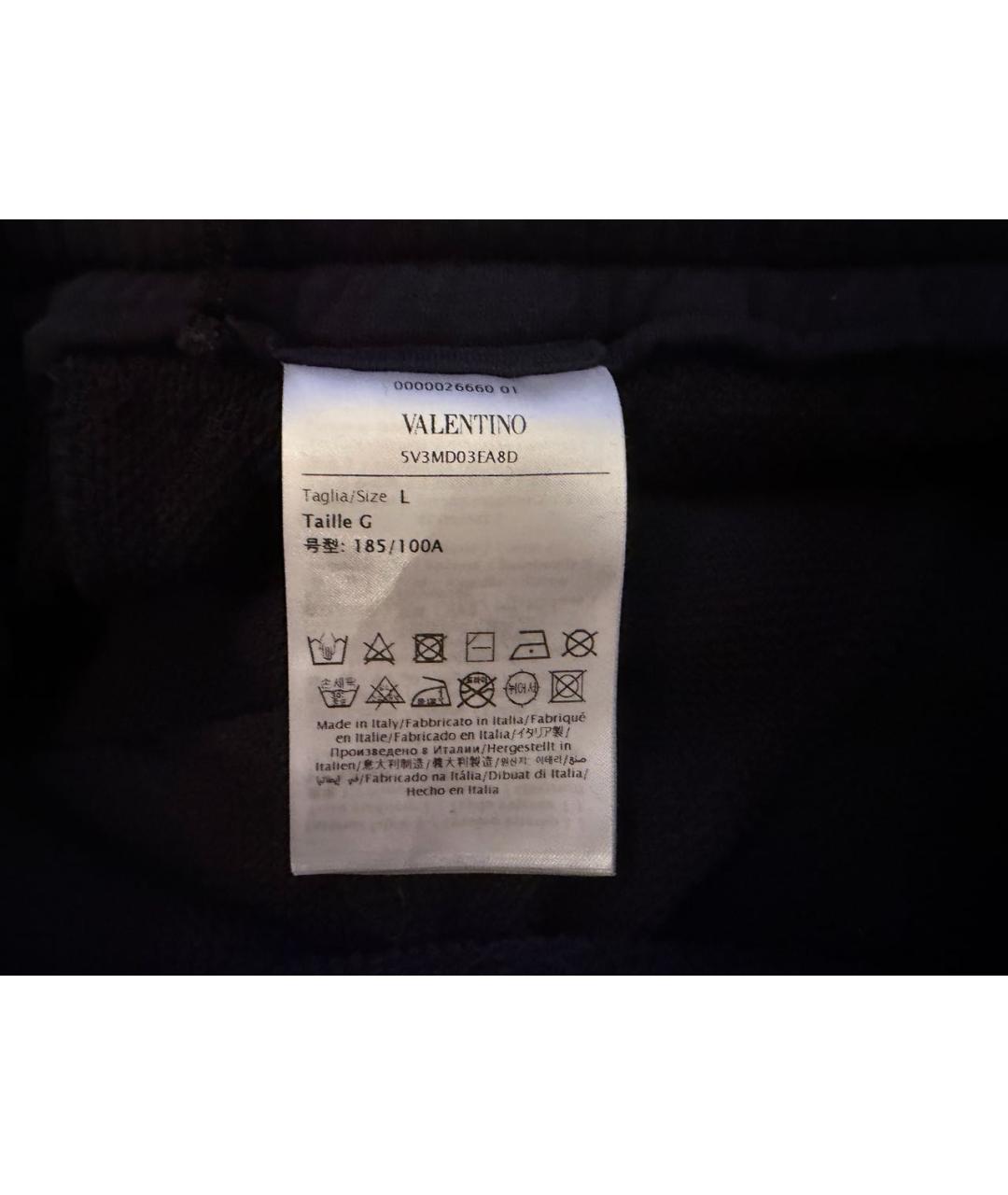 VALENTINO Темно-синие хлопковые повседневные брюки, фото 6