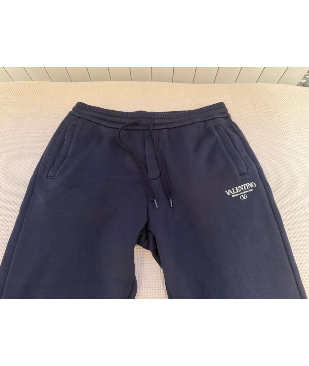 VALENTINO Темно-синие хлопковые повседневные брюки, фото 5
