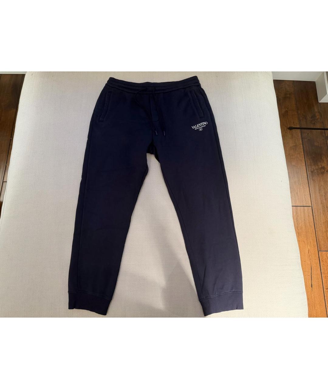 VALENTINO Темно-синие хлопковые повседневные брюки, фото 9