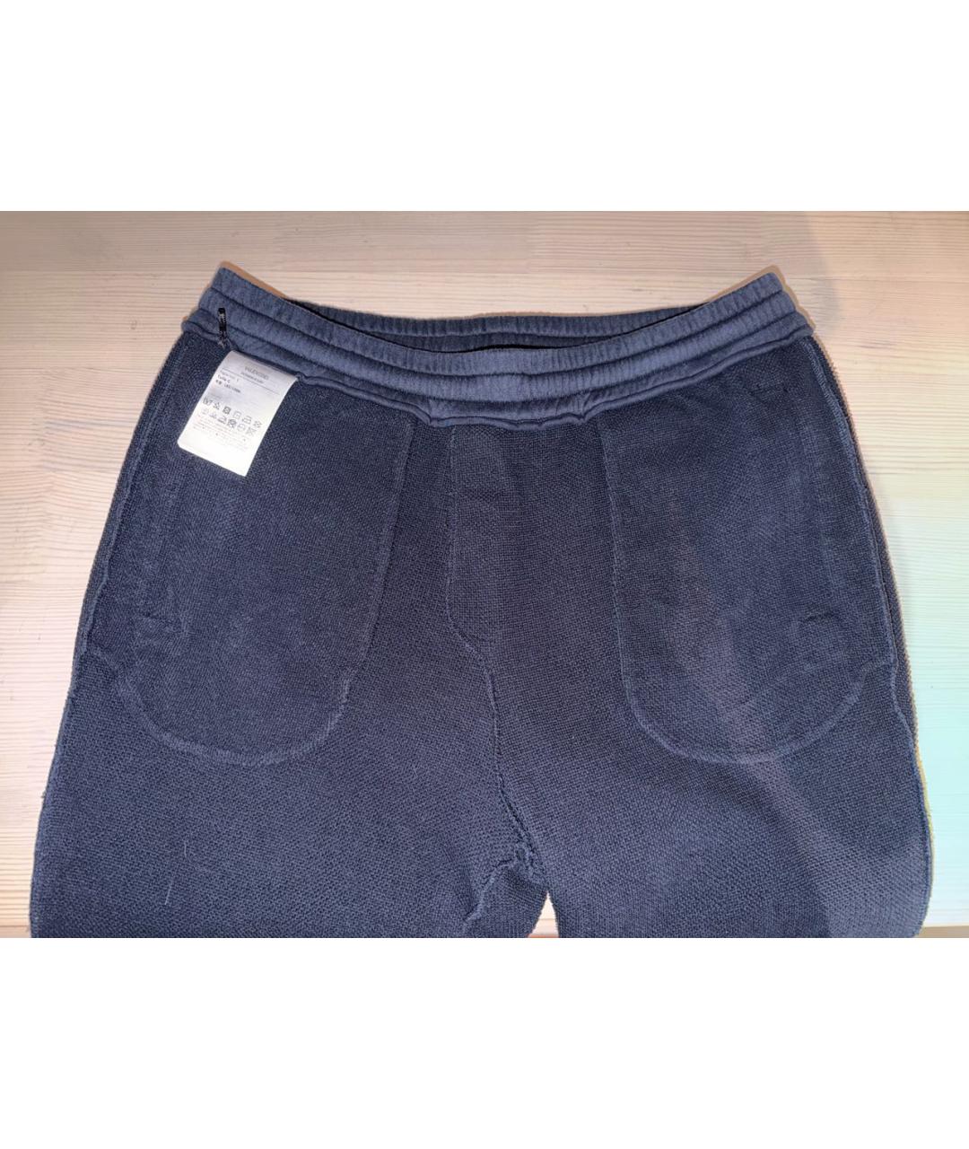 VALENTINO Темно-синие хлопковые повседневные брюки, фото 3