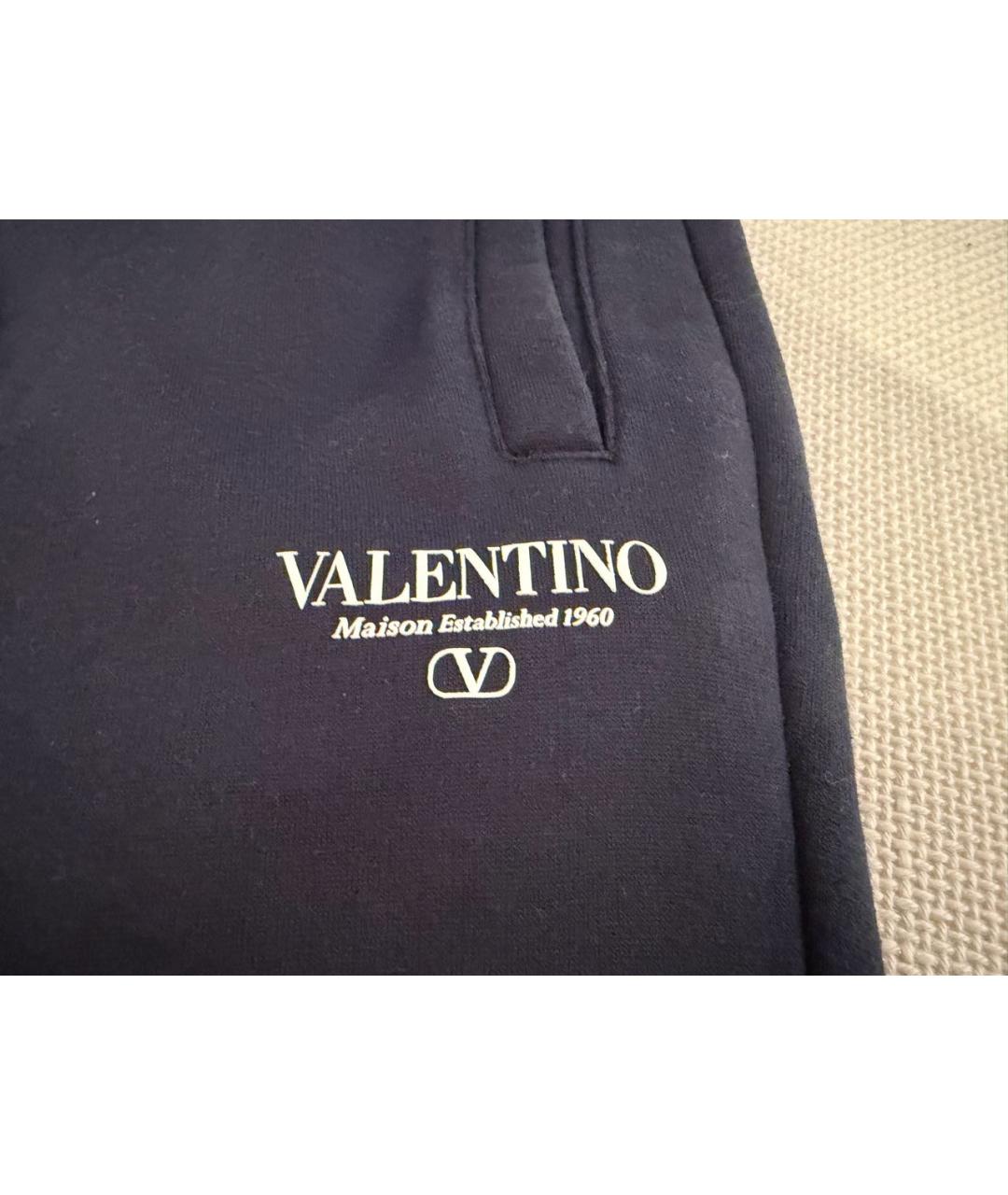 VALENTINO Темно-синие хлопковые повседневные брюки, фото 8