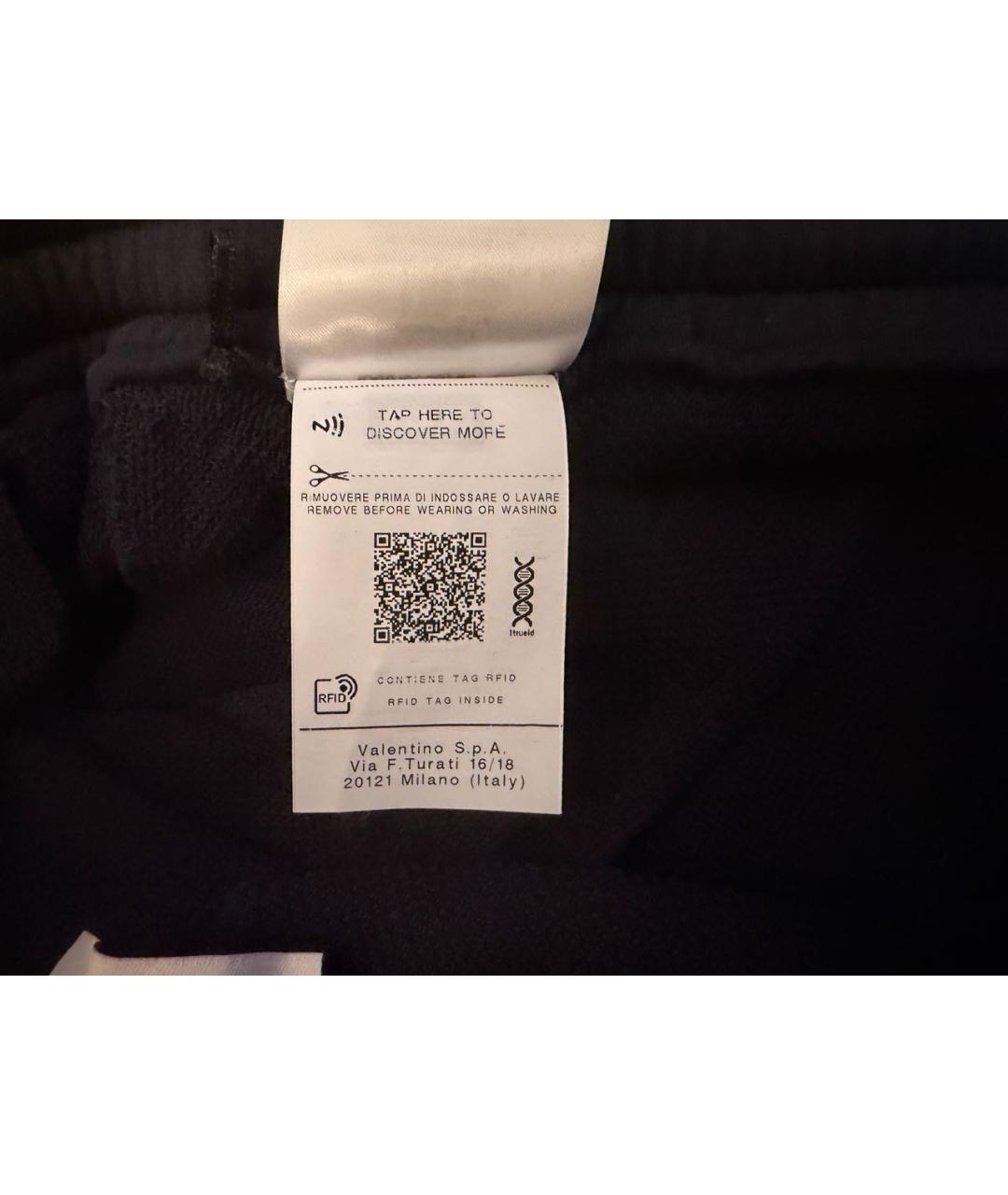 VALENTINO Темно-синие хлопковые повседневные брюки, фото 7