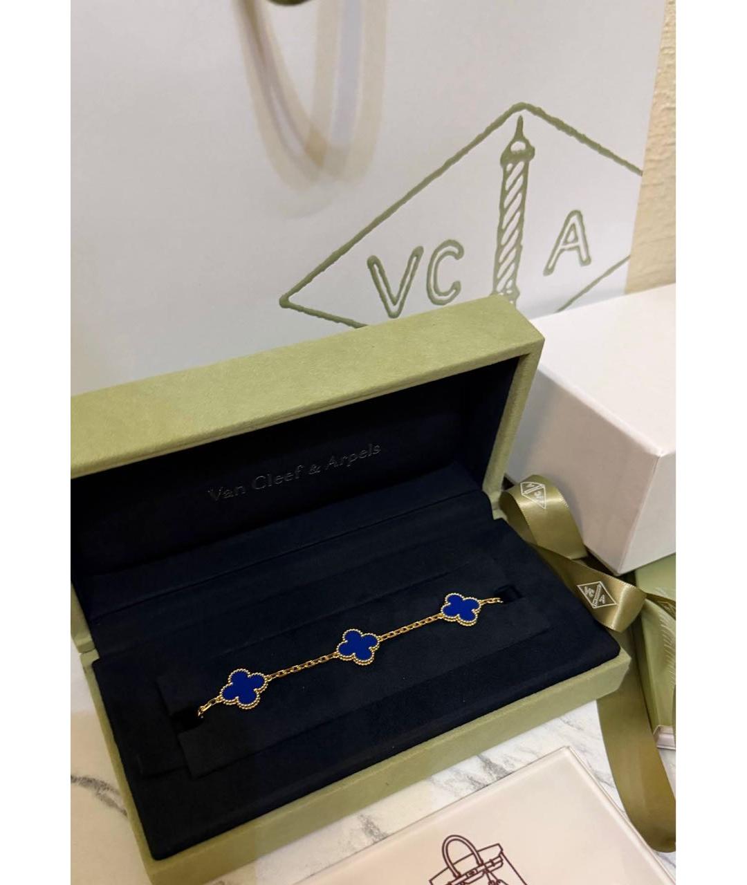 VAN CLEEF & ARPELS Синий браслет из желтого золота, фото 2