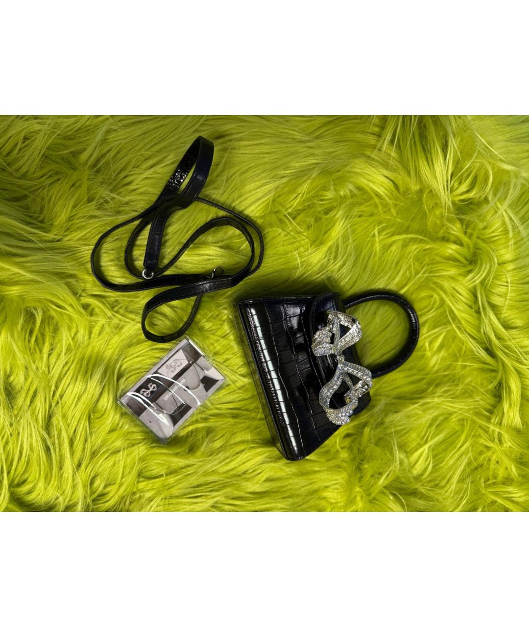 SELF-PORTRAIT Черная кожаная сумка с короткими ручками, фото 2