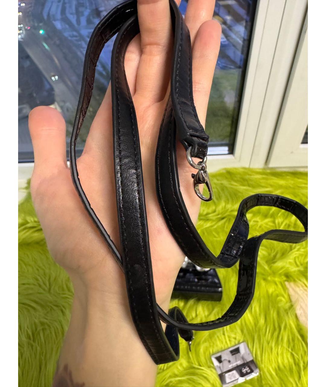 SELF-PORTRAIT Черная кожаная сумка с короткими ручками, фото 5