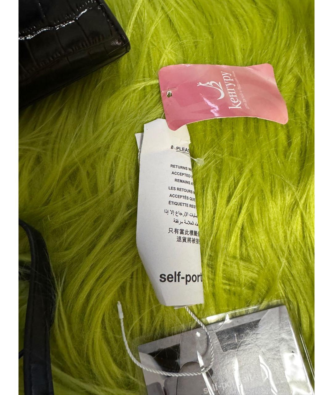 SELF-PORTRAIT Черная кожаная сумка с короткими ручками, фото 6